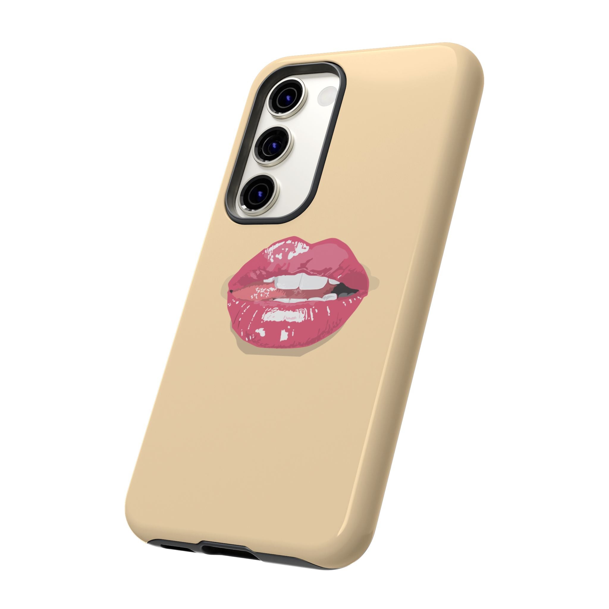 Stylish Phone Case with Lip Print, Trendy Mobile Cover, Fashion Accessory, Gift for Her, Cute Cell Phone Case