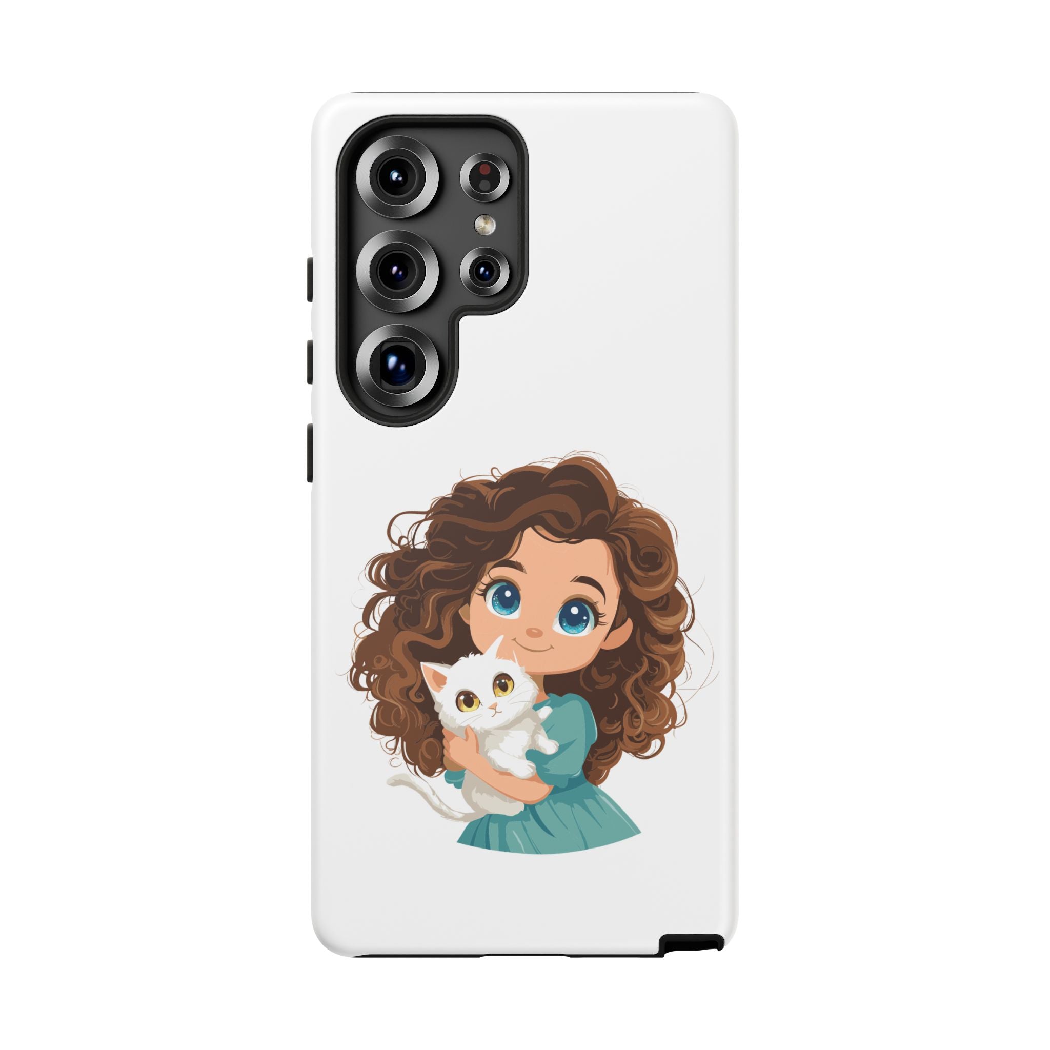 Cute Cat Lover Phone Case, Tough Phone Cover, Pet Lover Gift, Personalized Gift, Kids Phone Case, Animal Lover Accessories