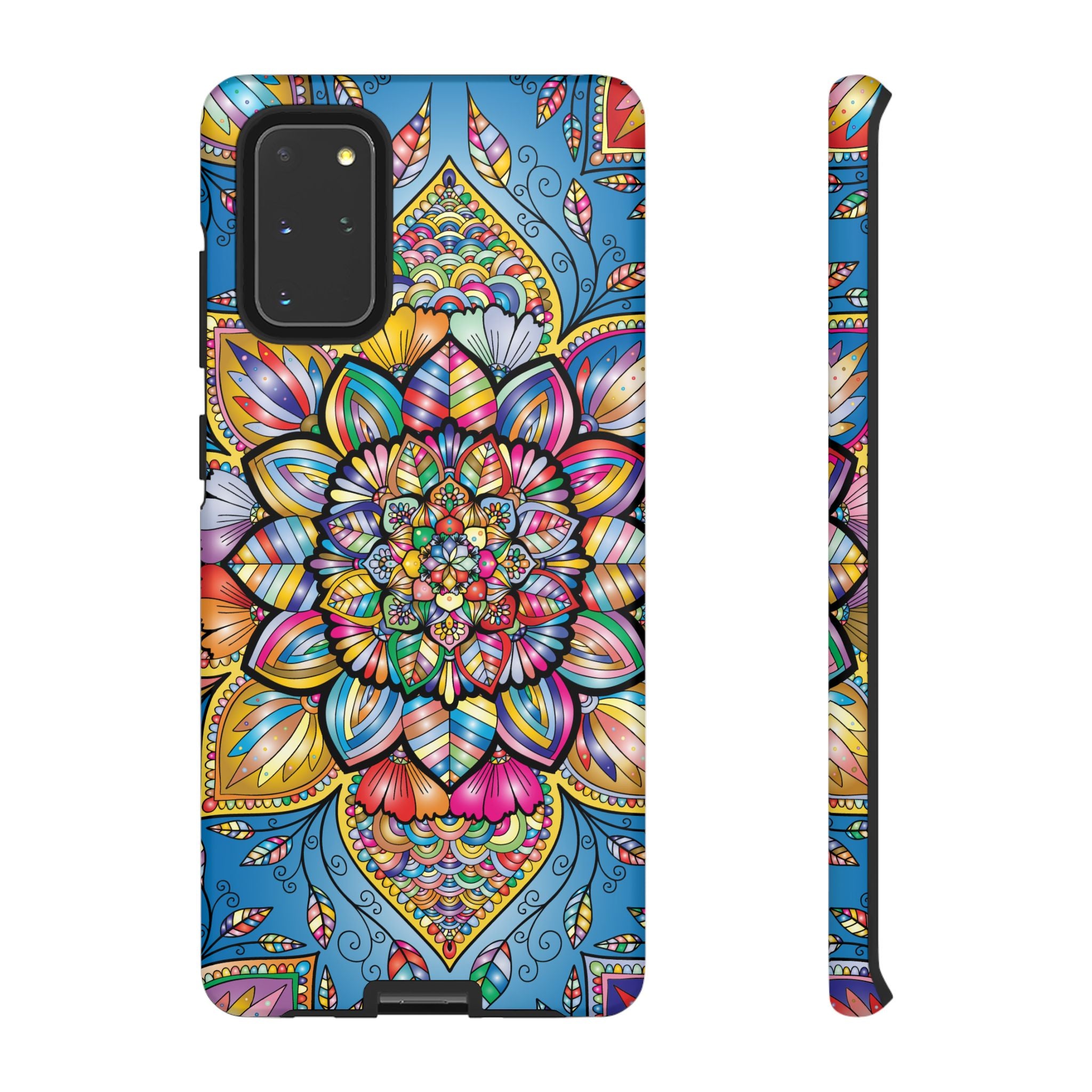 Vibrant Floral Phone Case, Tough Phone Cover, Colorful Mobile Accessory, Artistic Gift, Mandala Design, Everyday Use