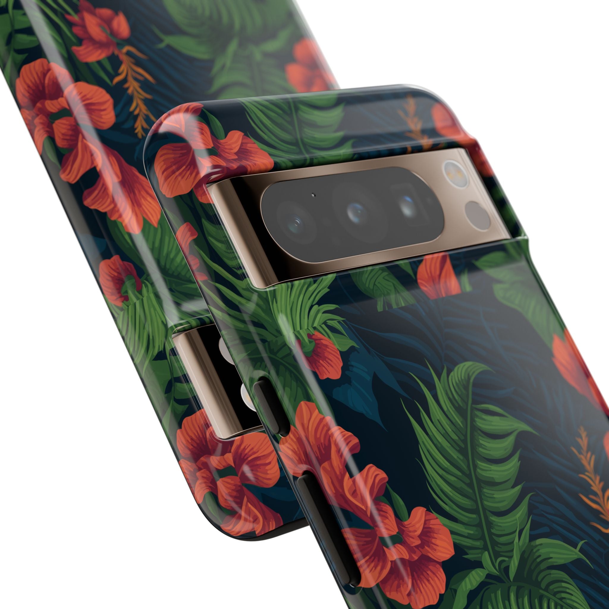 Tropical Phone Case with Floral Design, Eco-Friendly Protection for Summer Vibes, Ideal Gift for Nature Lovers, Vibrant Background