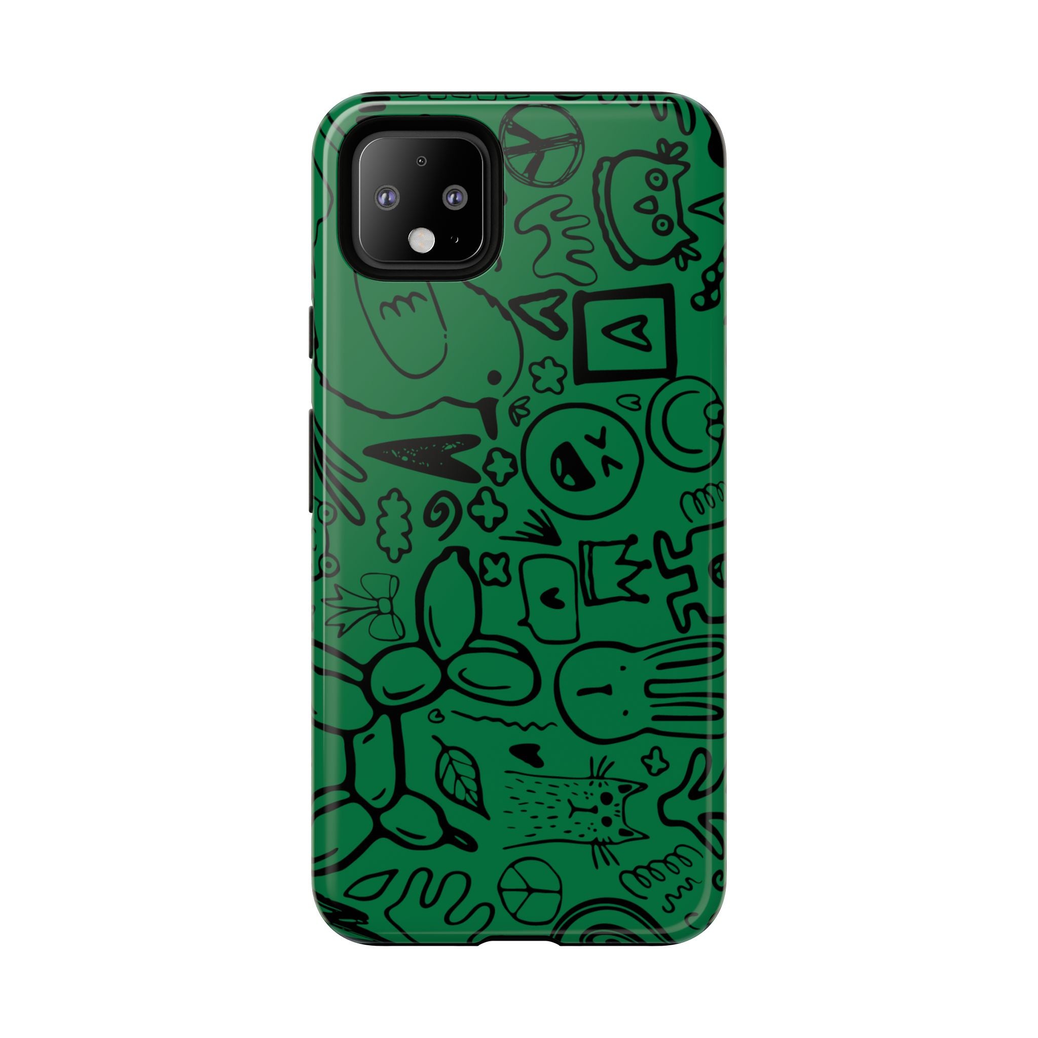Playful Phone Case, Vibrant Green Tough Case, Quirky Graphic Design, Unique Gift for Kids, Fun Accessories, Christmas, Birthday