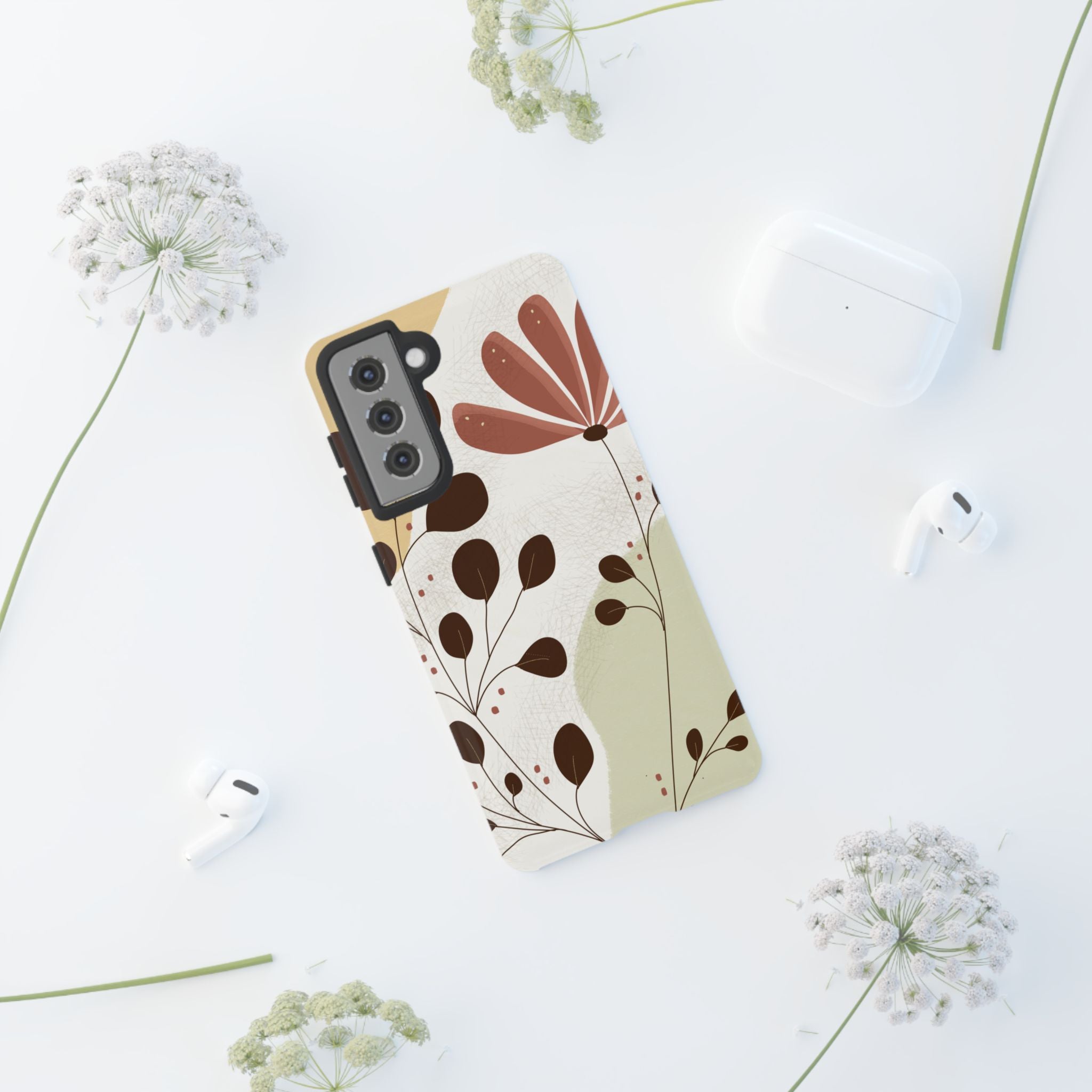 Floral Phone Case - Stylish Tough Cases for Women, Trendy Phone Cover, Gift for Her, Birthday Present, Everyday Use