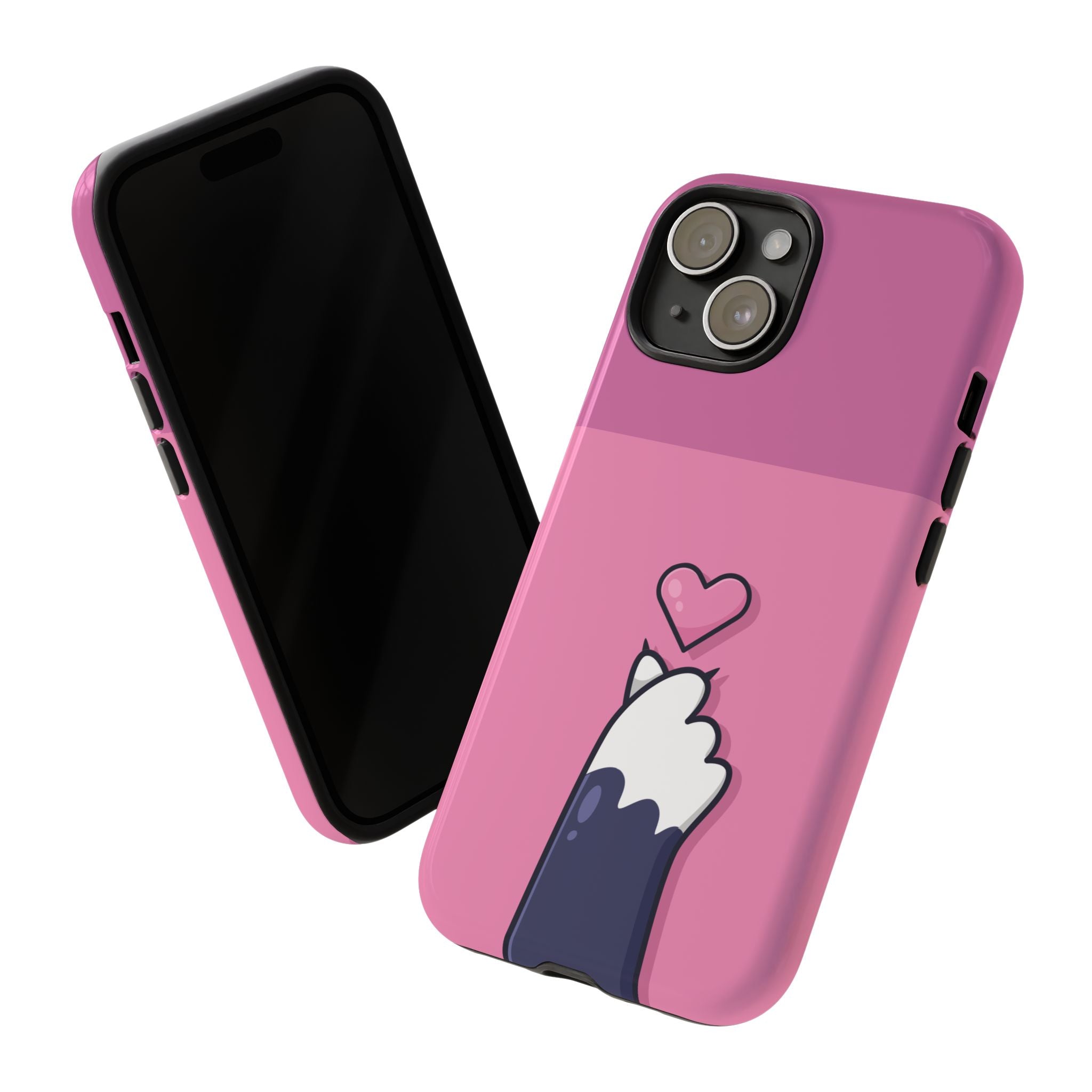 Cute Cat Paw Phone Case, Playful Pet Lover Gift, Animal Print Phone Cover, Heart Design Case, Fun Feminine Case, Kawaii Style