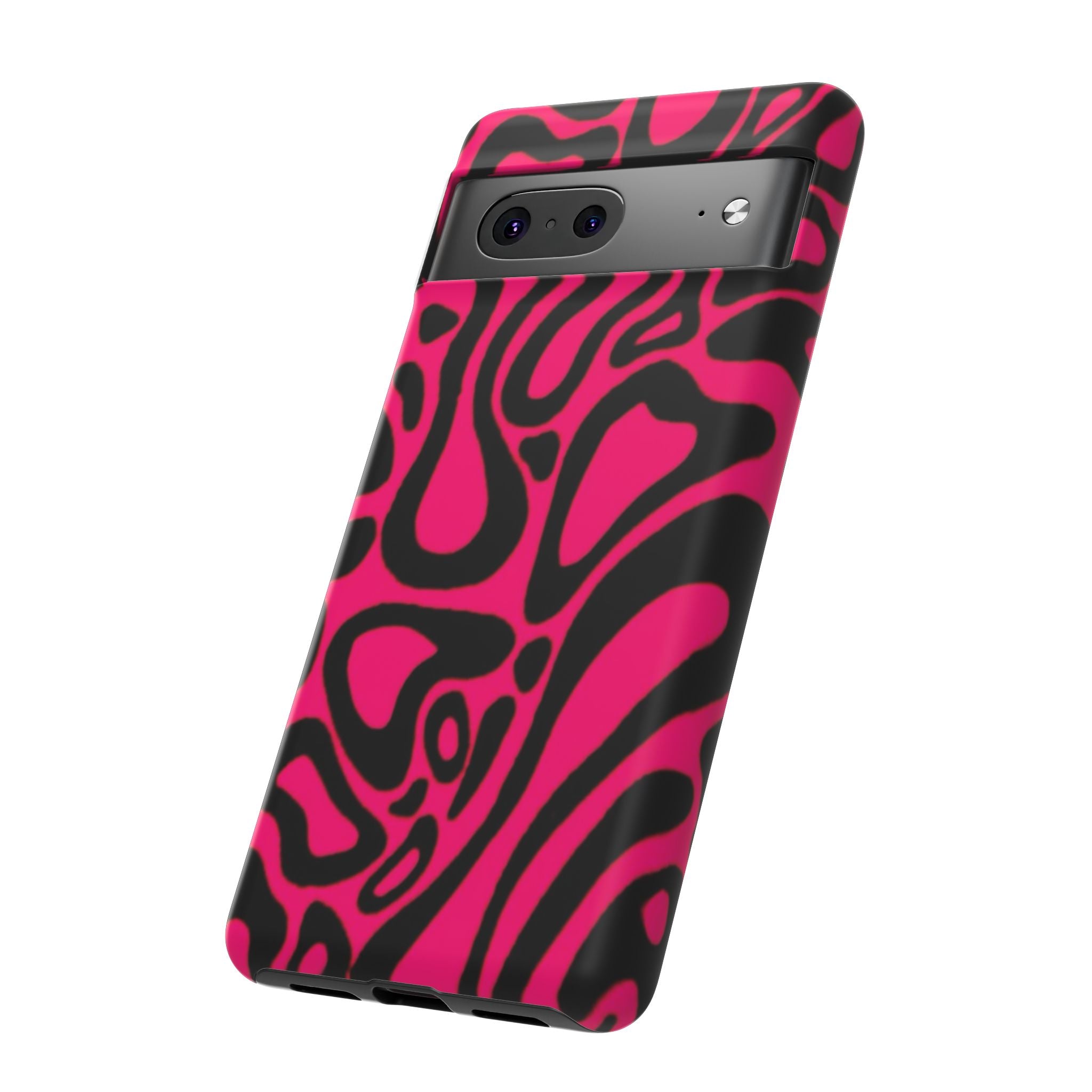 Bold Pink Patterned Phone Case, Stylish Tough Case, Trendy Accessory, Gift for Her, Tech Protection