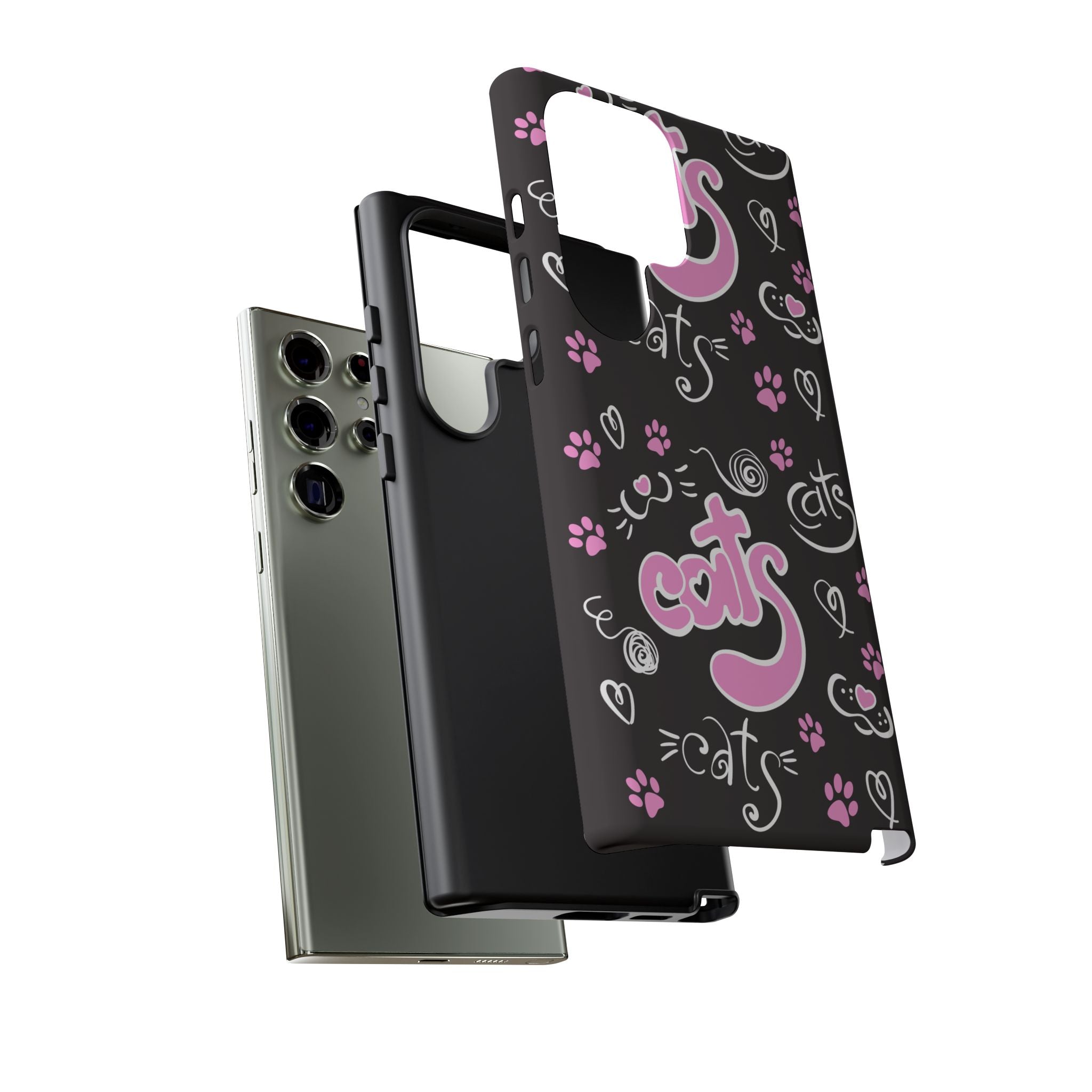 Cute Cat Print Phone Cases, Tough Cases for Cat Lovers, Pet Phone Cover, Gift for Cat Moms, Stylish Phone Accessories