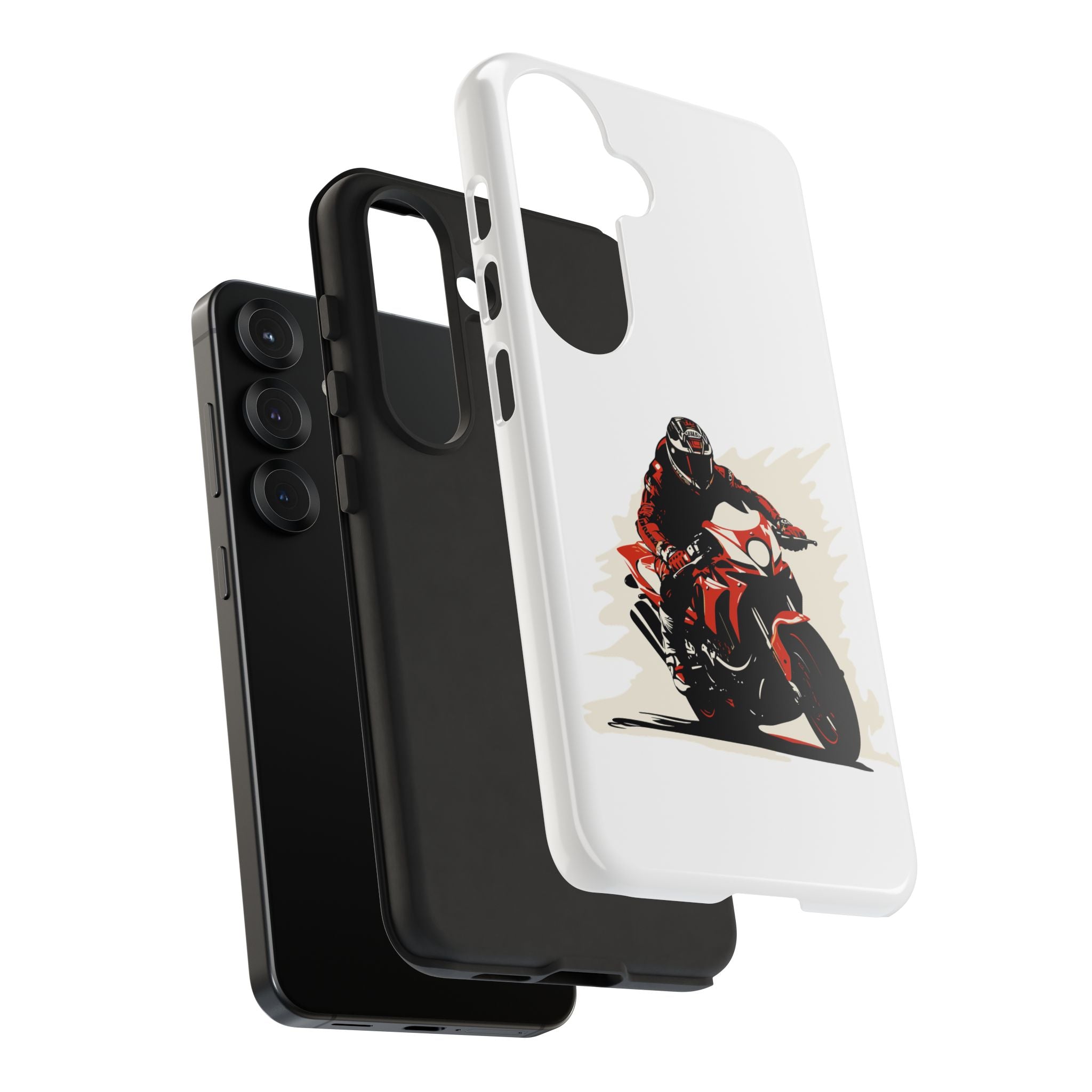 Motorcycle Phone Case, Tough Cases for Riders, Biker Accessory, Gifts for Motorcyclists, Red Bike Design
