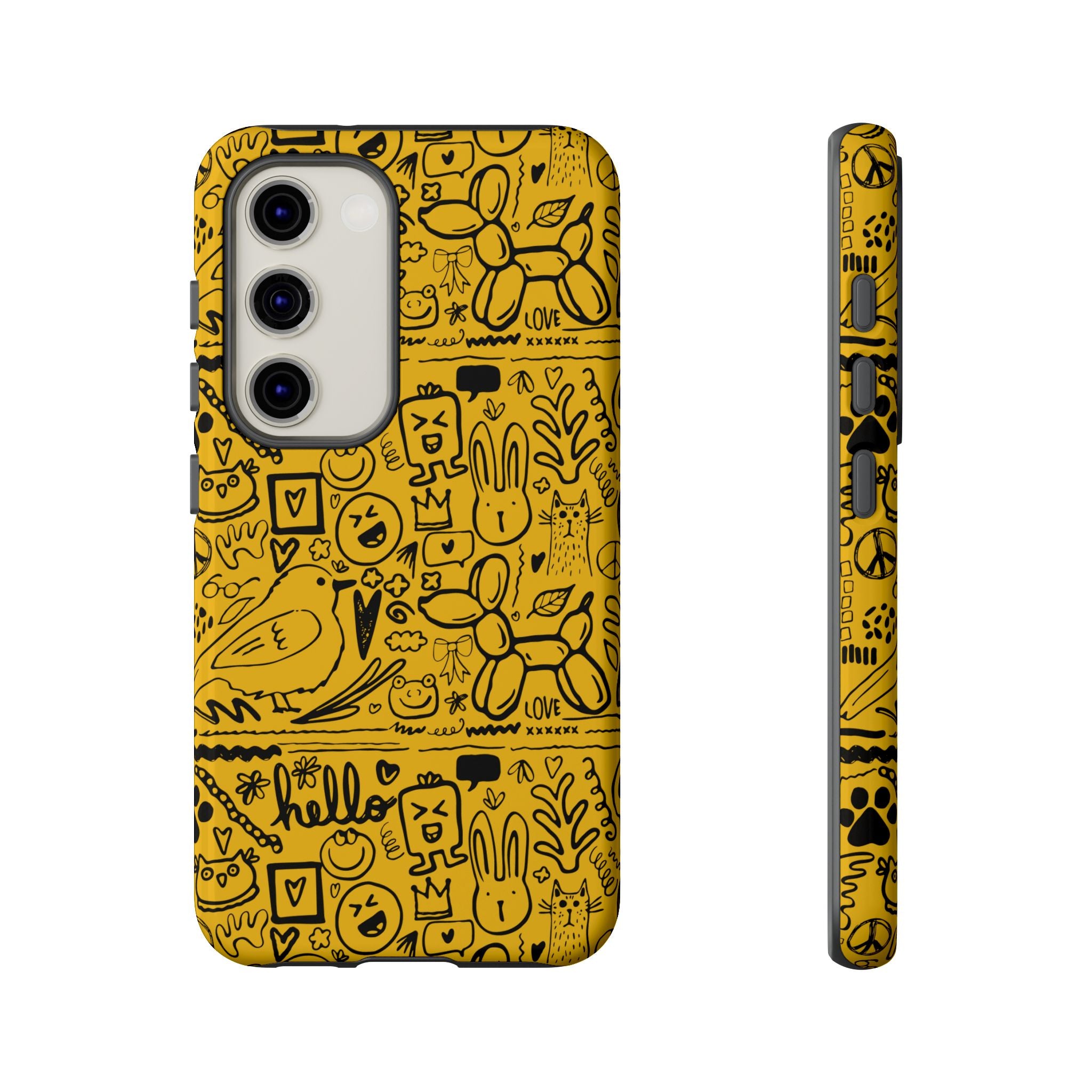 Vibrant Phone Case, Cute Yellow Floral iPhone Cover, Stylish Tough Case, Fun Phone Accessory, Perfect Gift for Teens