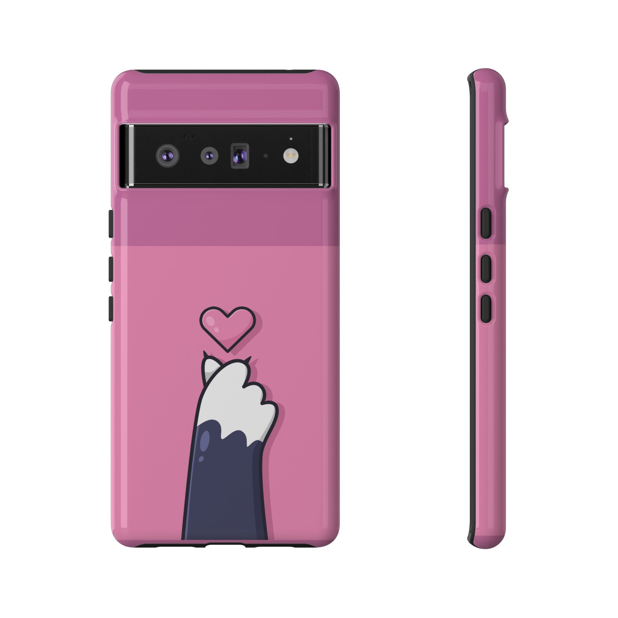 Cute Cat Paw Phone Case, Playful Pet Lover Gift, Animal Print Phone Cover, Heart Design Case, Fun Feminine Case, Kawaii Style