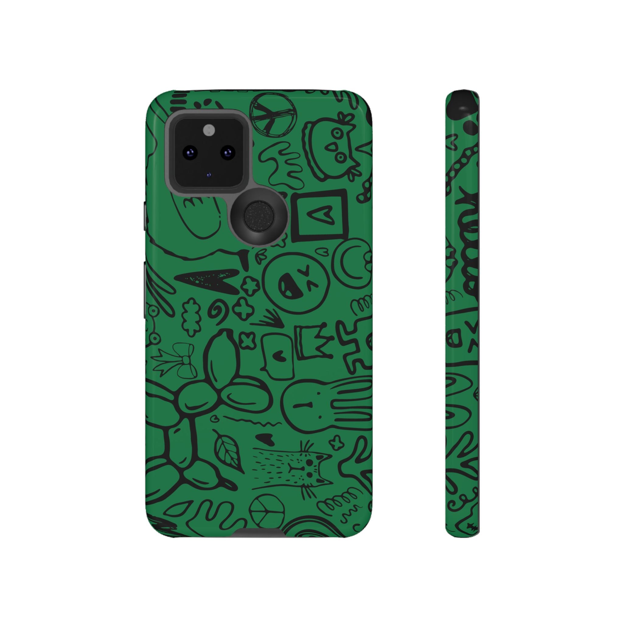 Playful Phone Case, Vibrant Green Tough Case, Quirky Graphic Design, Unique Gift for Kids, Fun Accessories, Christmas, Birthday