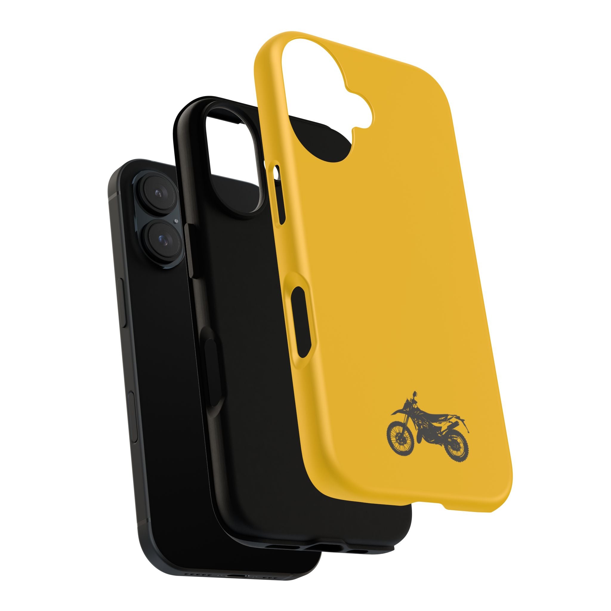 Motorcycle Phone Case, Tough Phone Cover, Gift for Bikers, Durable Tech Accessory, Yellow Motorcycle Design