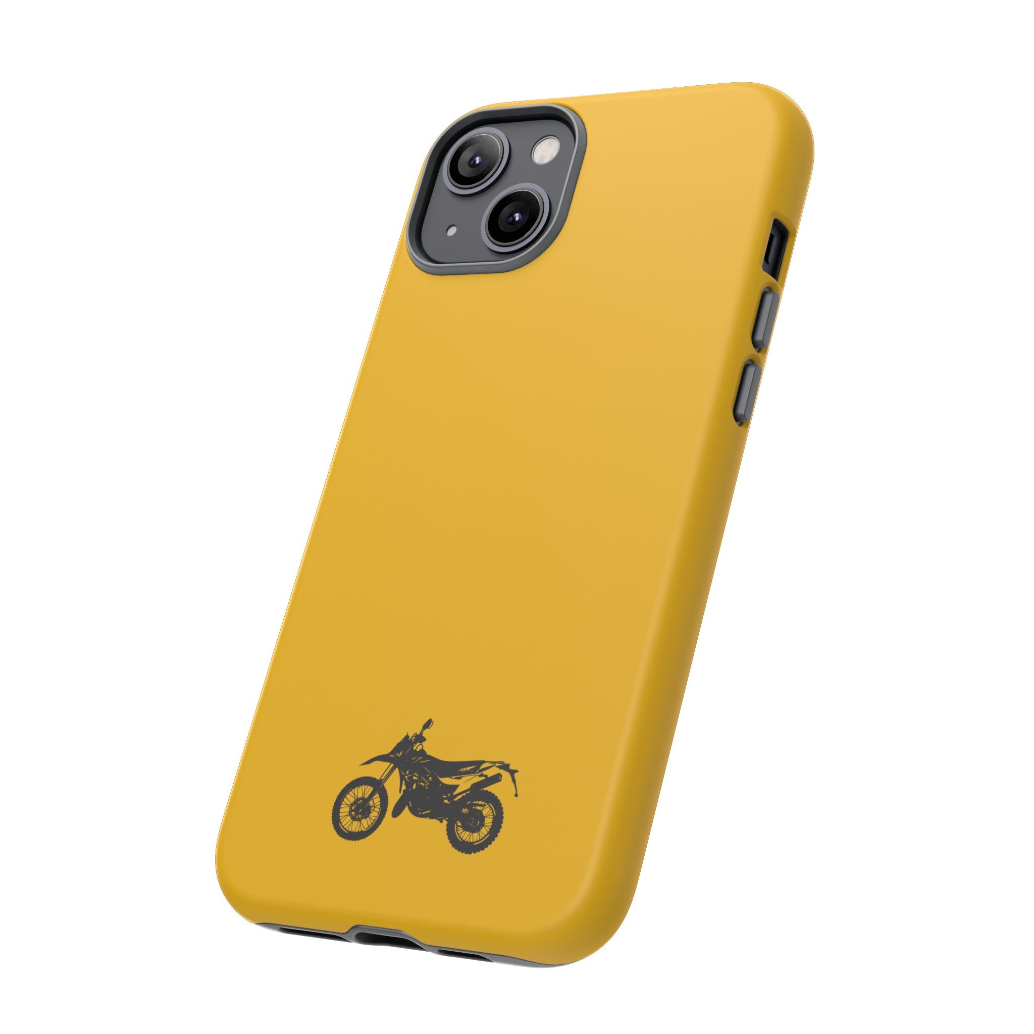 Motorcycle Phone Case, Tough Phone Cover, Gift for Bikers, Durable Tech Accessory, Yellow Motorcycle Design