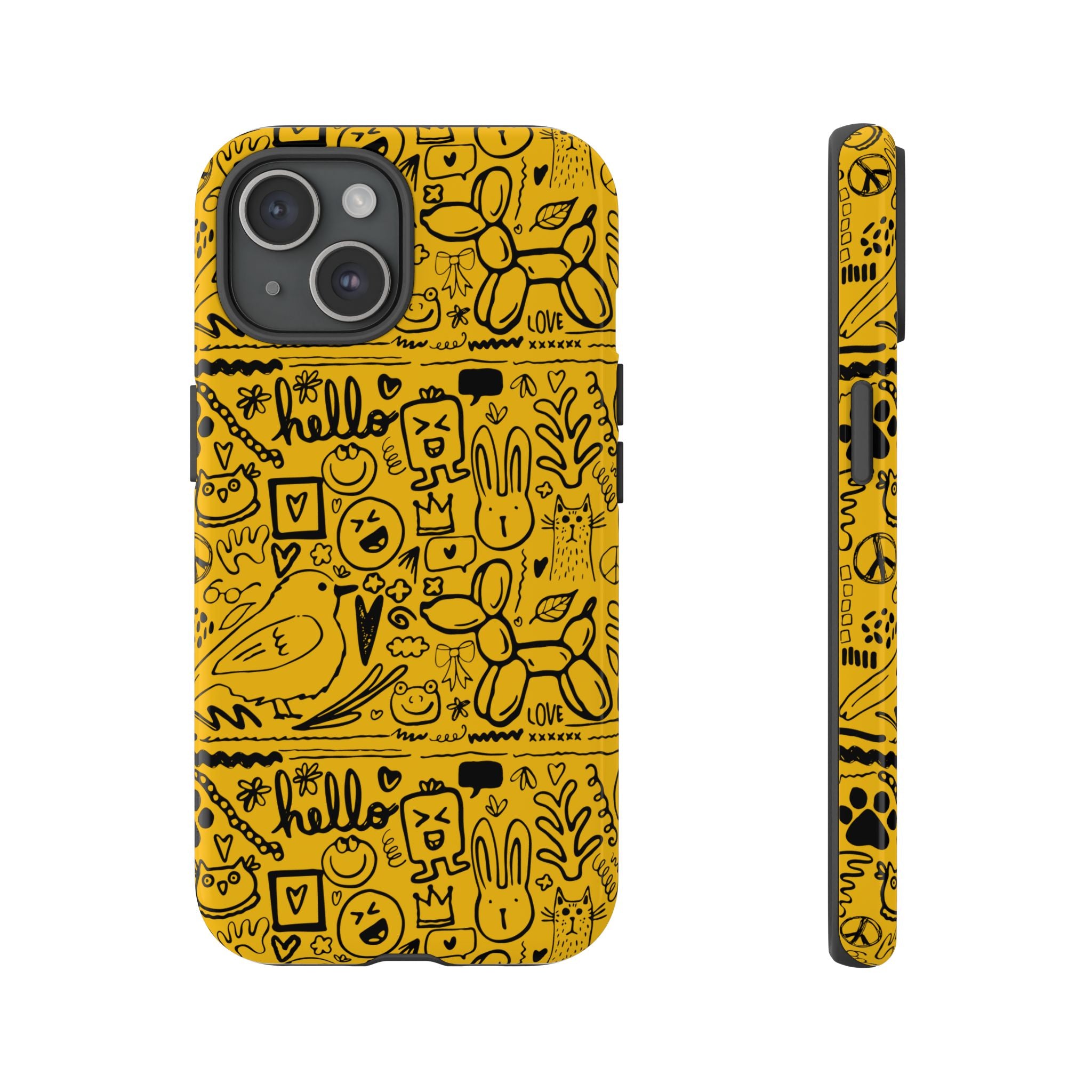 Vibrant Phone Case, Cute Yellow Floral iPhone Cover, Stylish Tough Case, Fun Phone Accessory, Perfect Gift for Teens