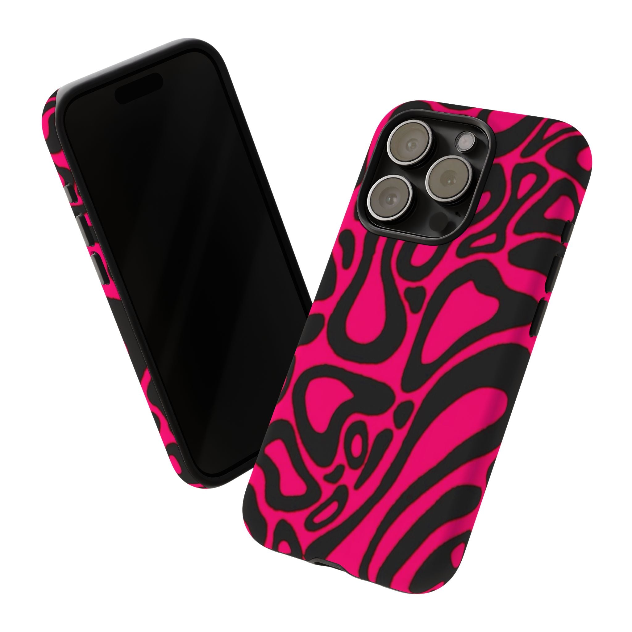 Bold Pink Patterned Phone Case, Stylish Tough Case, Trendy Accessory, Gift for Her, Tech Protection