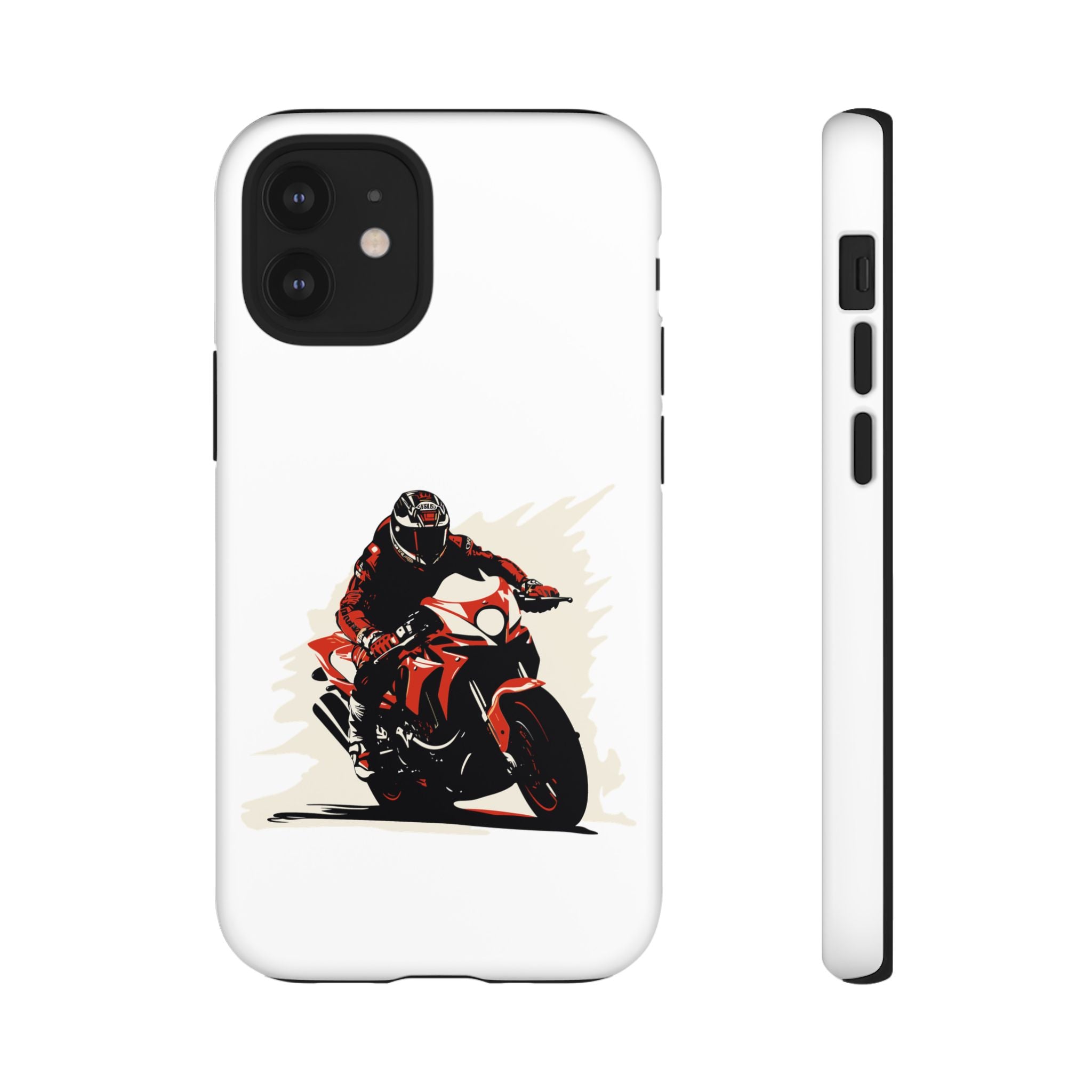 Motorcycle Phone Case, Tough Cases for Riders, Biker Accessory, Gifts for Motorcyclists, Red Bike Design