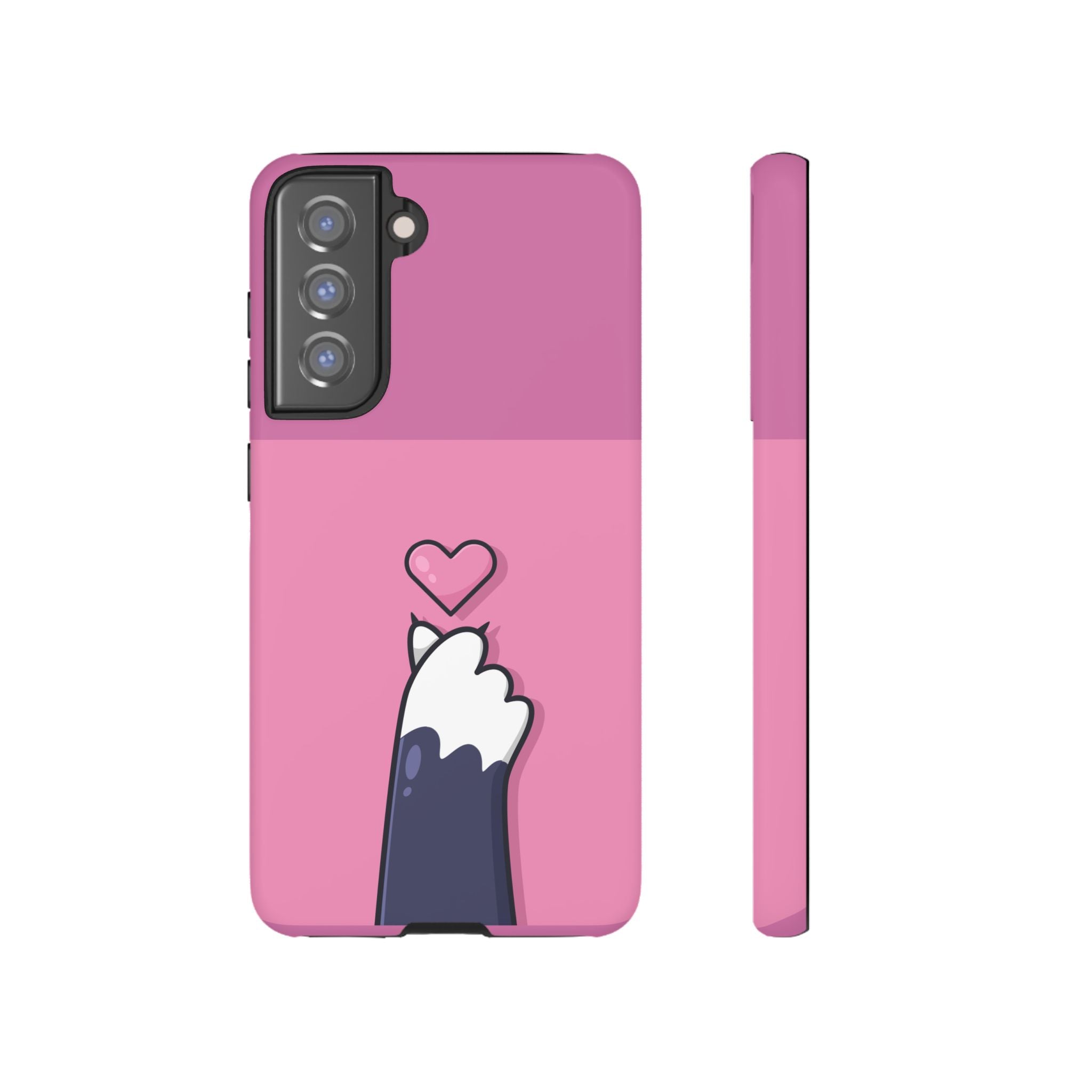 Cute Cat Paw Phone Case, Playful Pet Lover Gift, Animal Print Phone Cover, Heart Design Case, Fun Feminine Case, Kawaii Style