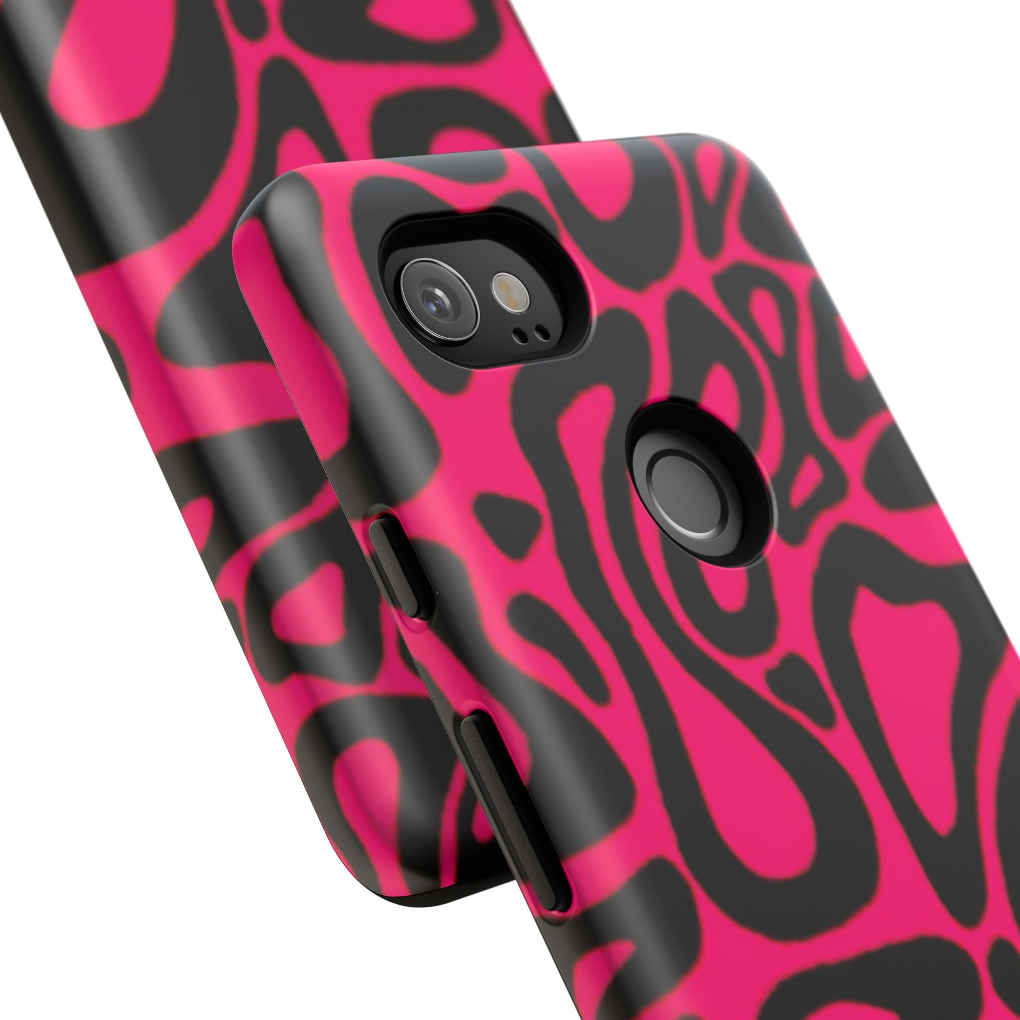 Bold Pink Patterned Phone Case, Stylish Tough Case, Trendy Accessory, Gift for Her, Tech Protection
