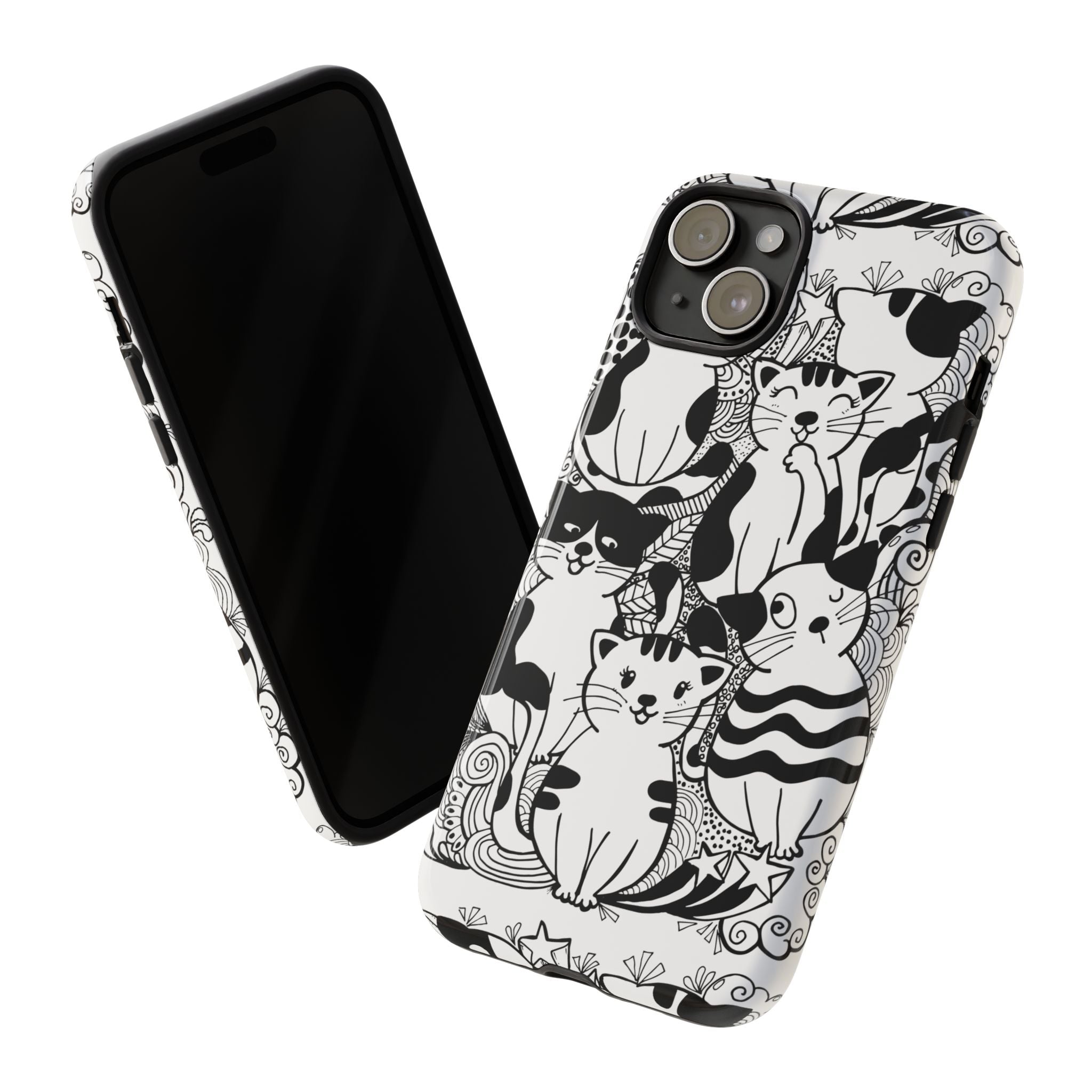 Cat-Themed Phone Case, Cute Cat Art, Pet Lover Gift, Birthday Present, Unique Cat Decor, Fun Tech Accessories, Animal Lover Case