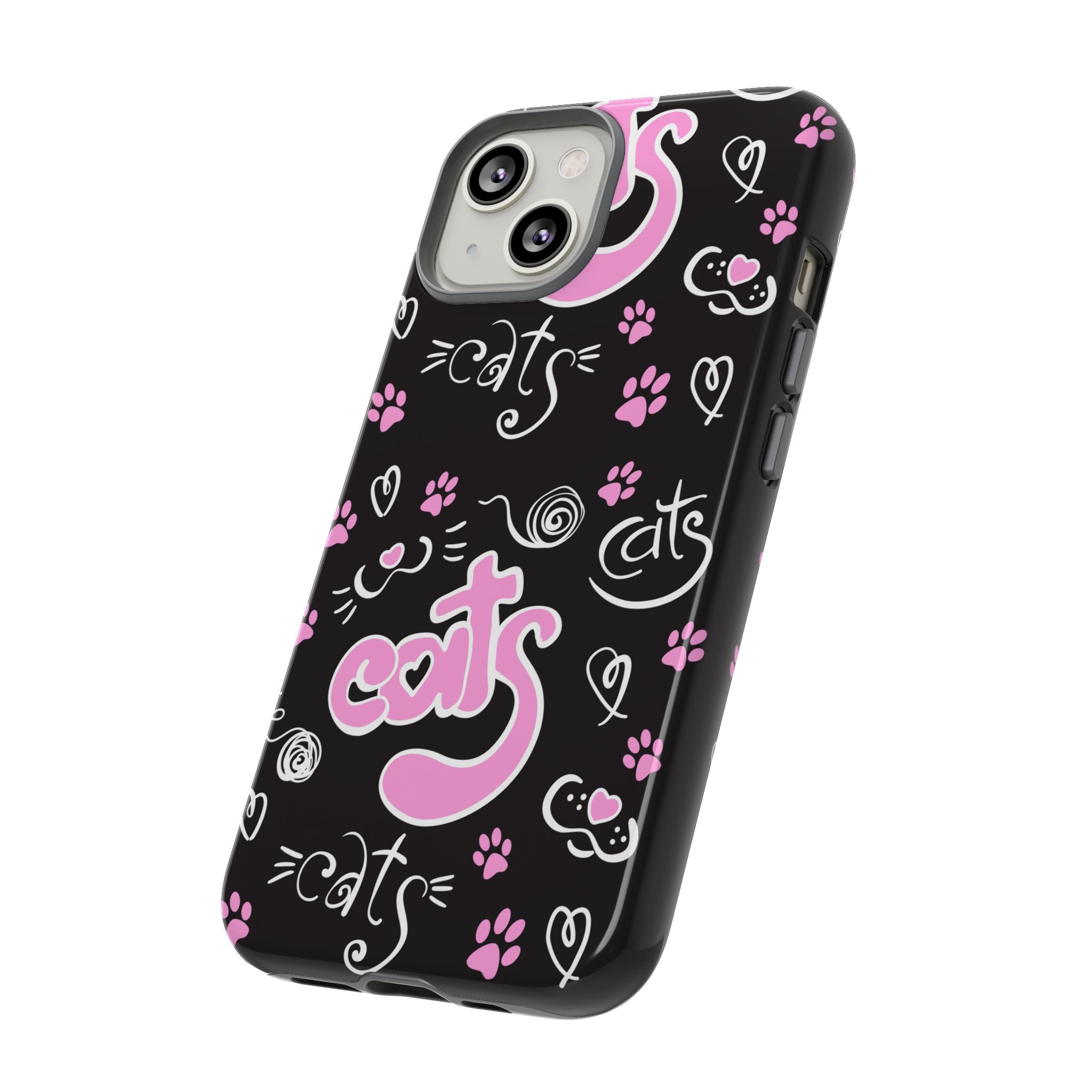 Cute Cat Print Phone Cases, Tough Cases for Cat Lovers, Pet Phone Cover, Gift for Cat Moms, Stylish Phone Accessories