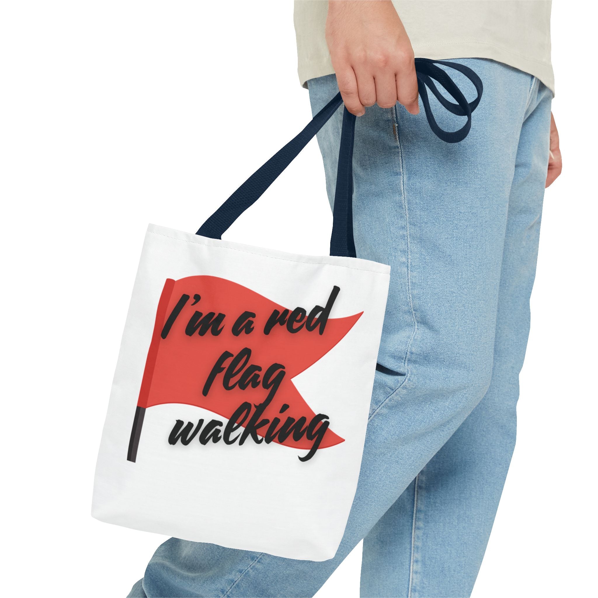 Red Flag Tote Bag, Fun Gift for Friends, Perfect for Beach Days, Casual Shopping, and Everyday Use