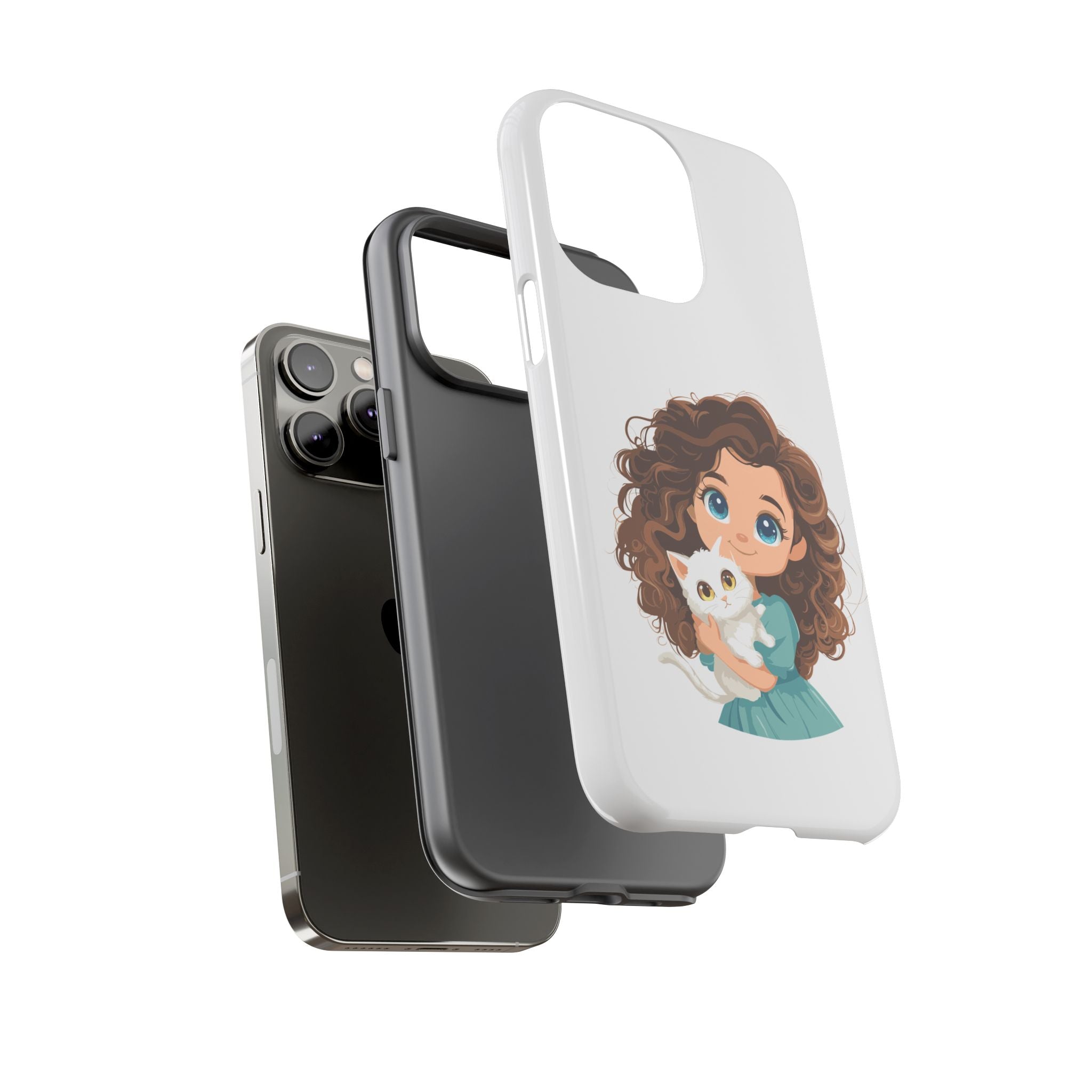 Cute Cat Lover Phone Case, Tough Phone Cover, Pet Lover Gift, Personalized Gift, Kids Phone Case, Animal Lover Accessories