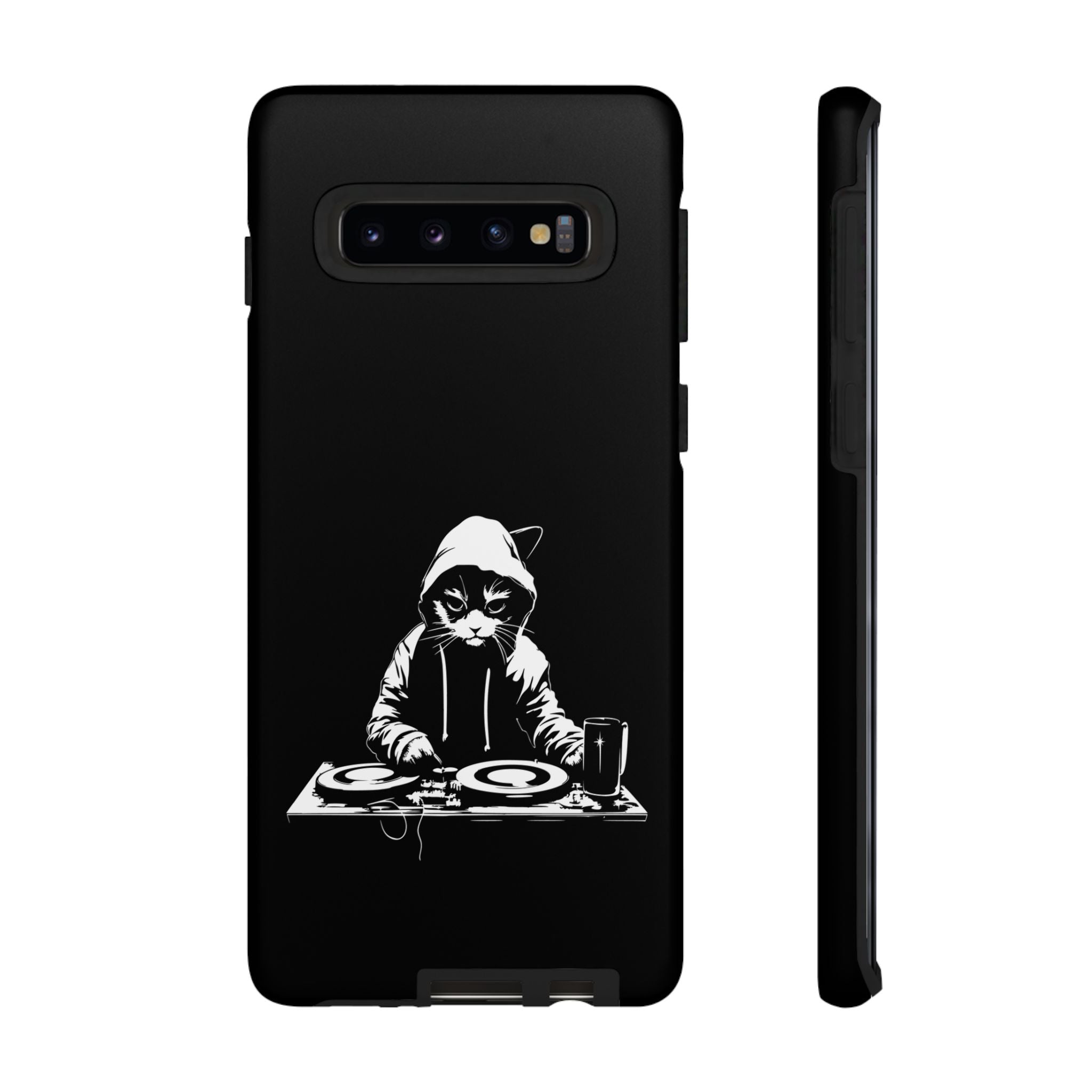 DJ Cat Phone Case, Tough Phone Cover, Pet Lover Gift, Music Enthusiast Accessory, Cute Cat Decor, Unique Case Design