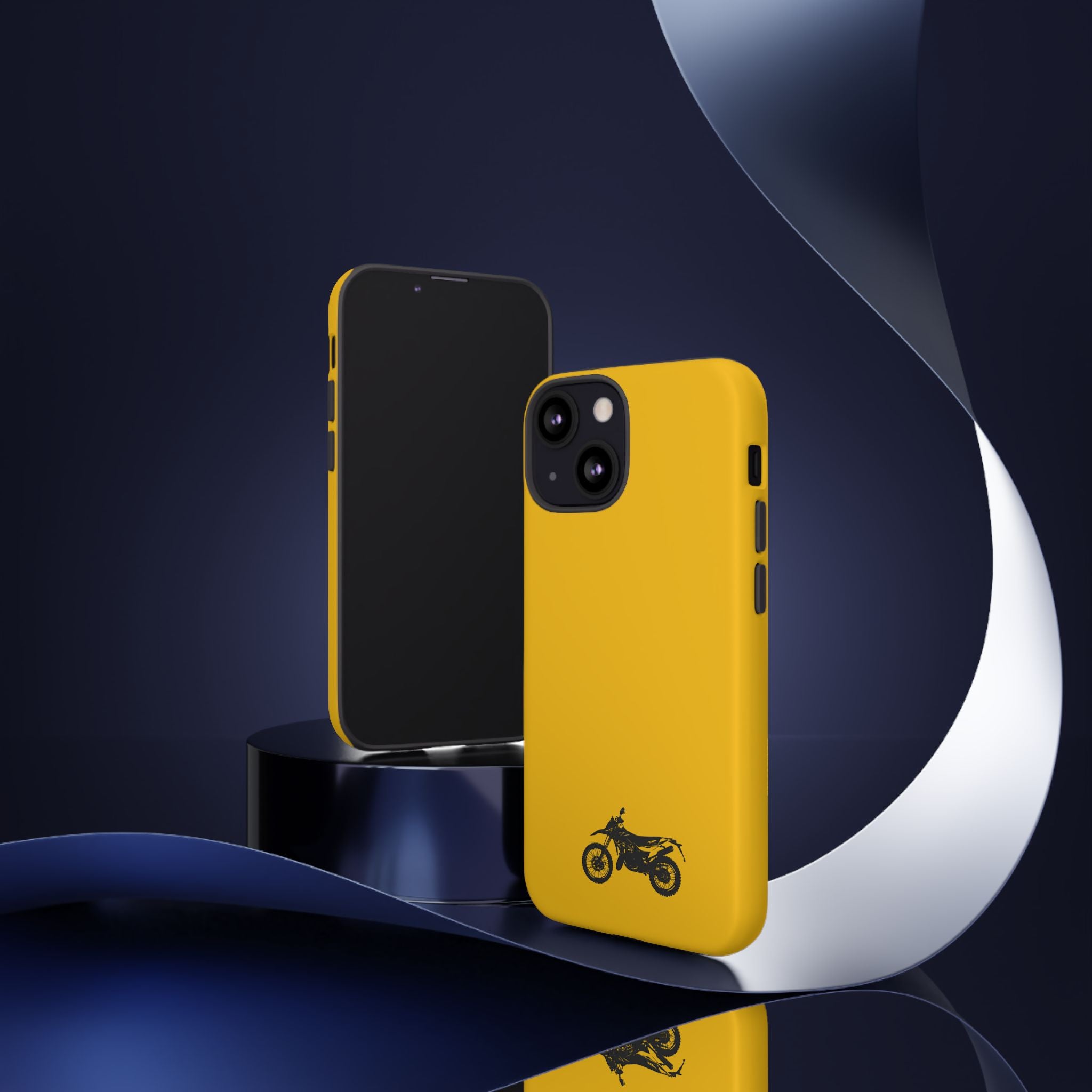 Motorcycle Phone Case, Tough Phone Cover, Gift for Bikers, Durable Tech Accessory, Yellow Motorcycle Design
