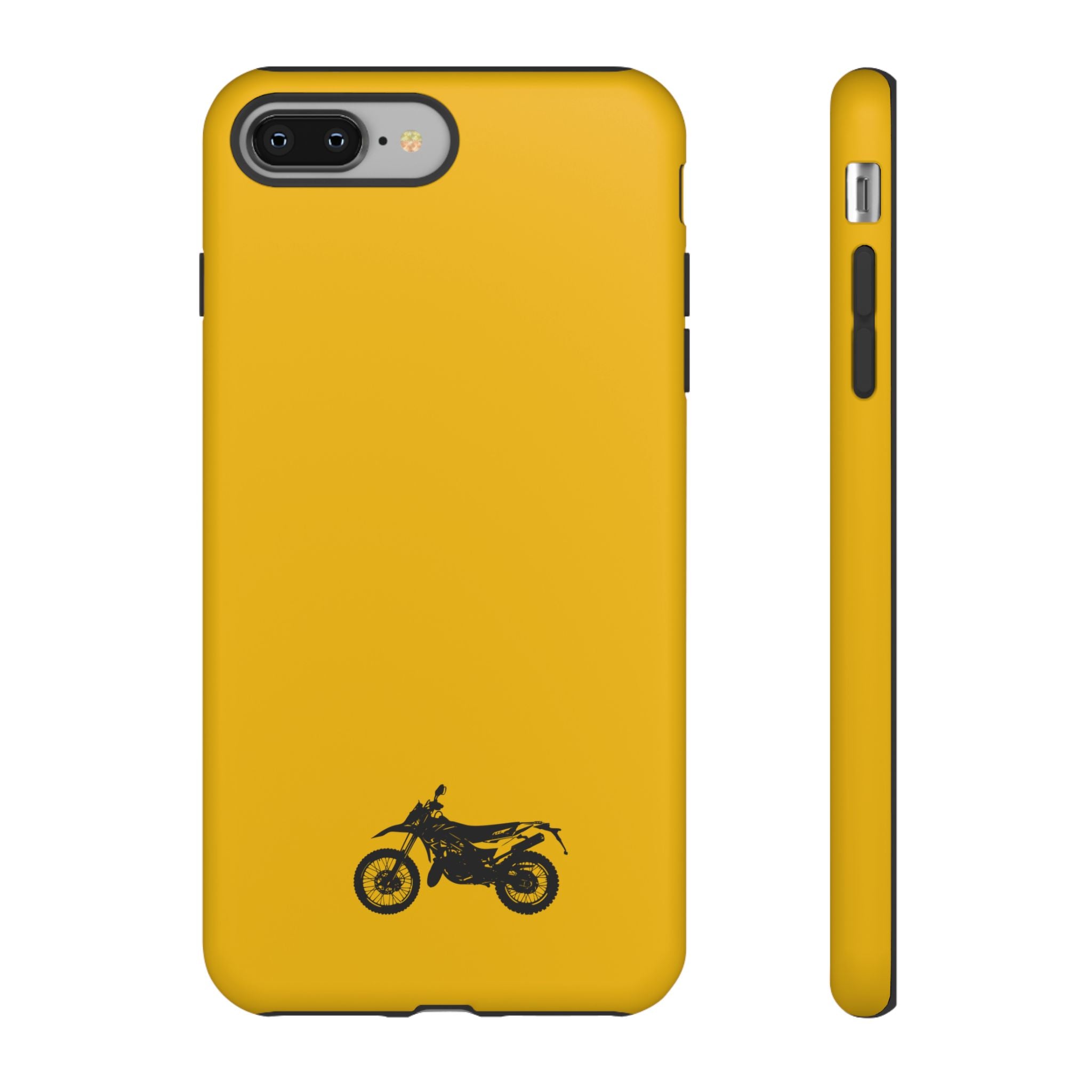 Motorcycle Phone Case, Tough Phone Cover, Gift for Bikers, Durable Tech Accessory, Yellow Motorcycle Design