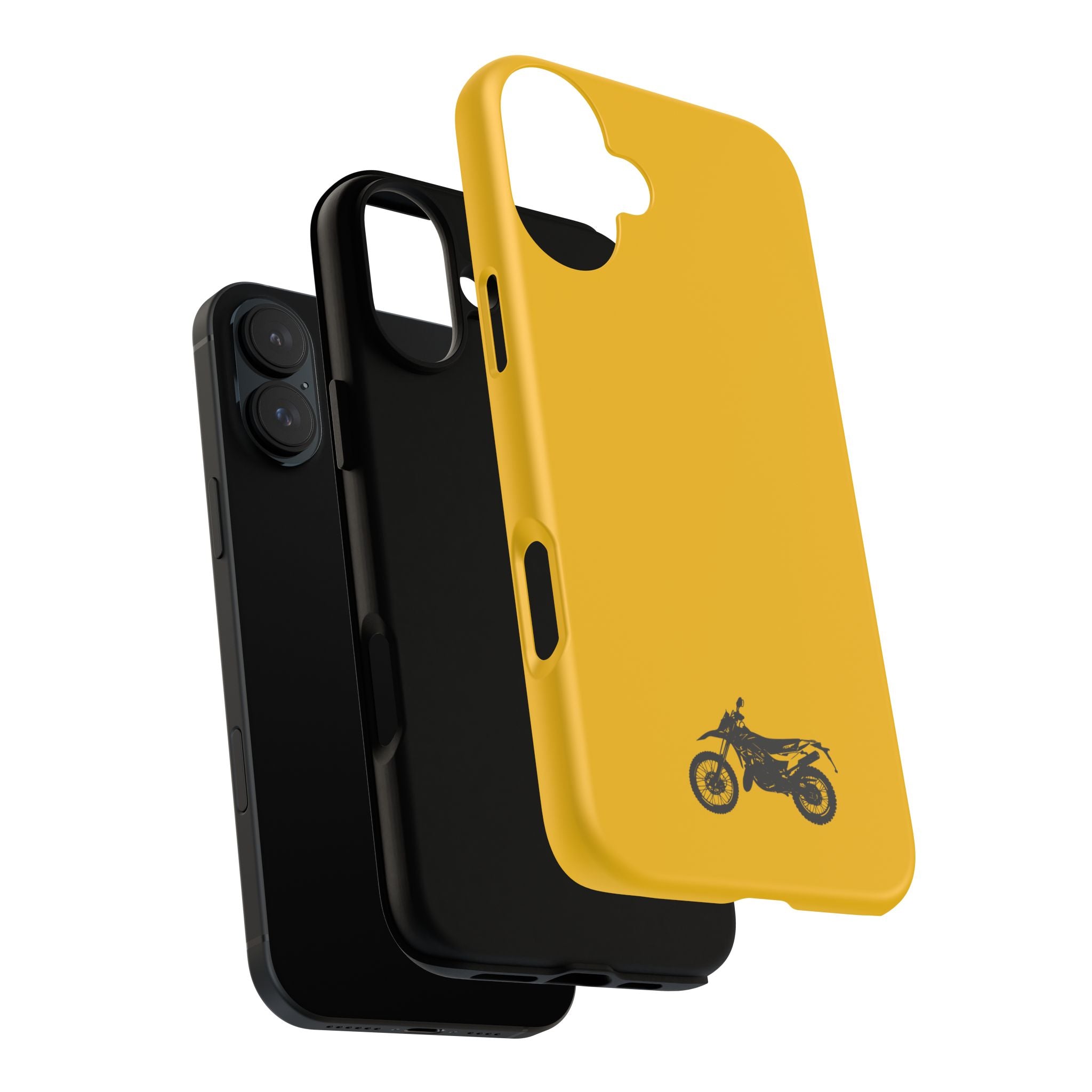 Motorcycle Phone Case, Tough Phone Cover, Gift for Bikers, Durable Tech Accessory, Yellow Motorcycle Design