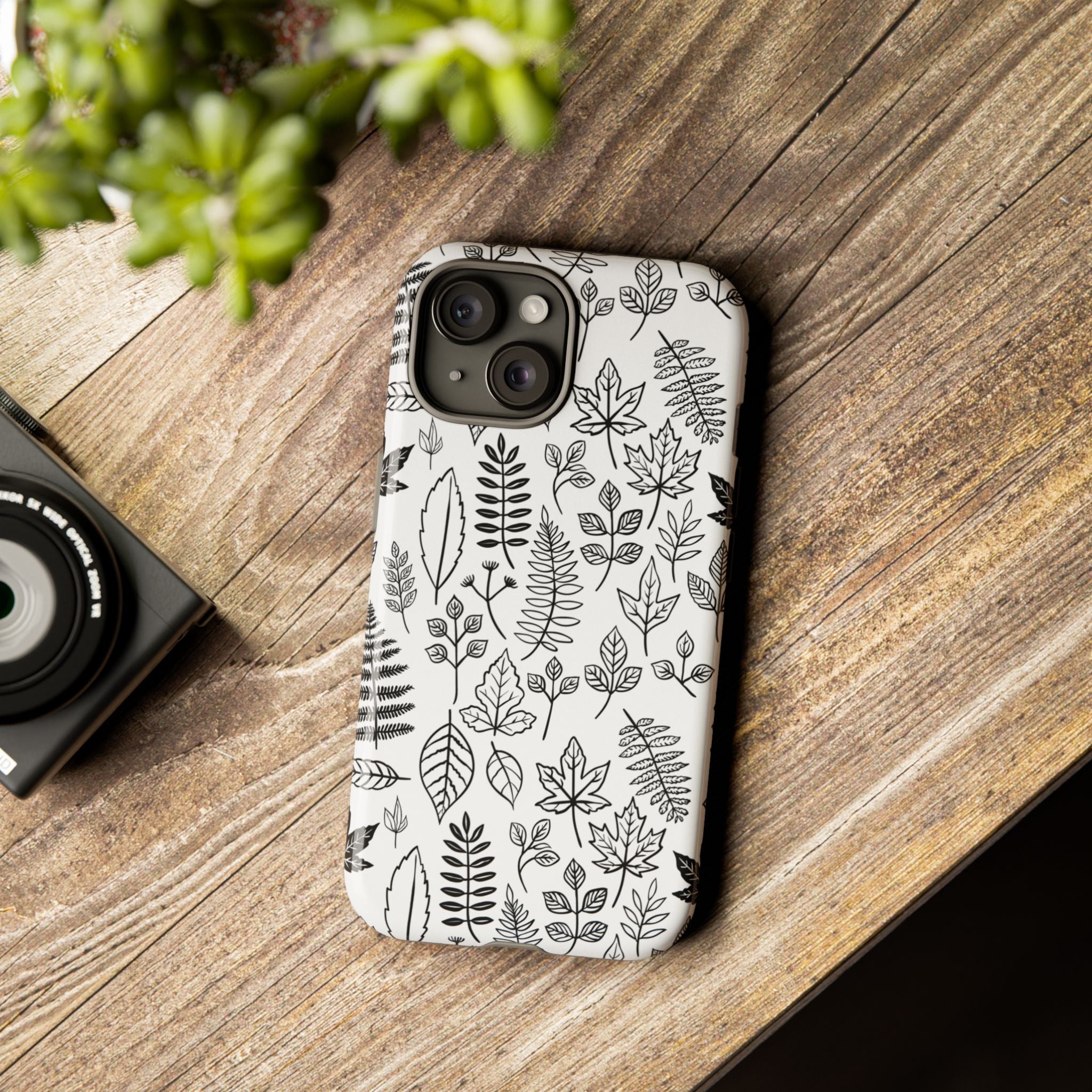 Stylish Phone Case for Nature Lovers, Botanical Design, Gift for Her, Fall Accessories, Customizable Tech Gear