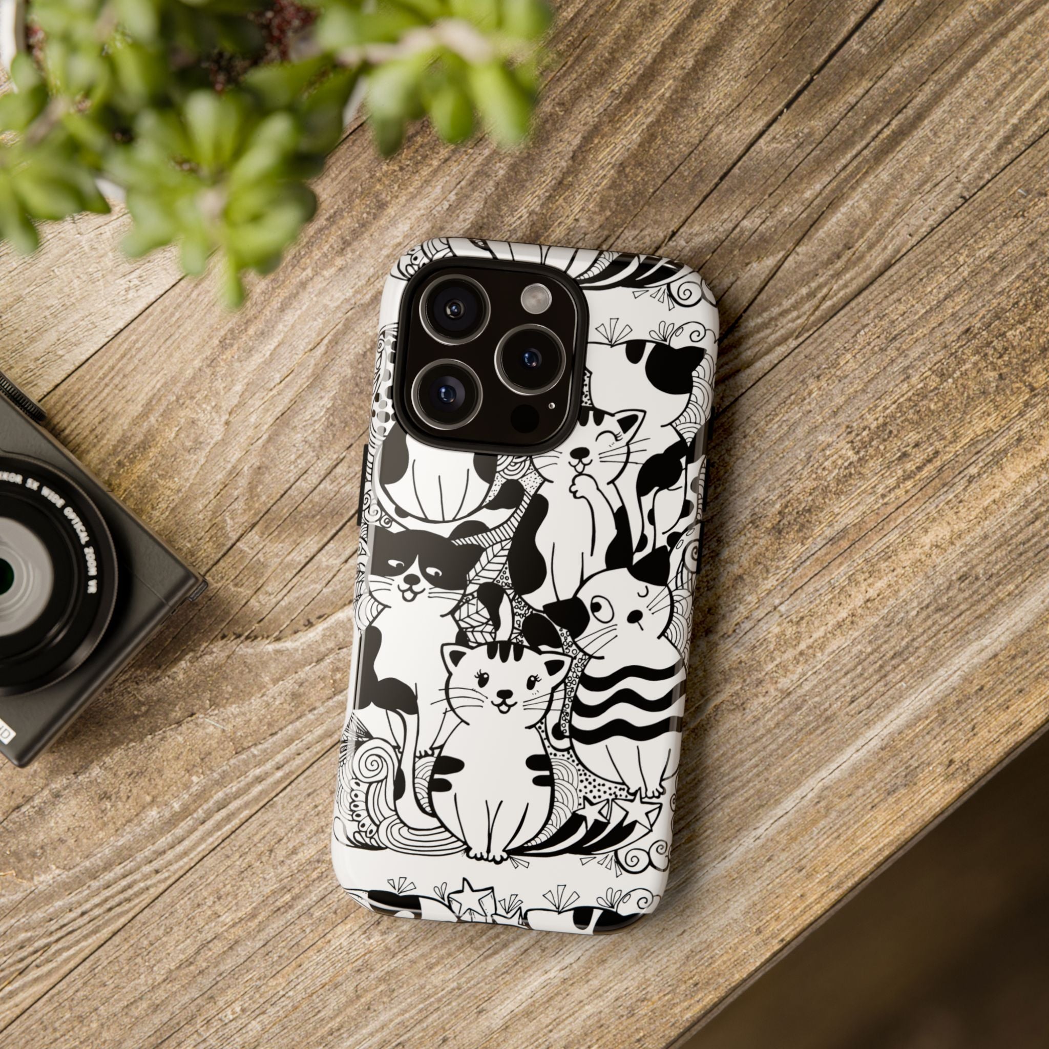 Cat-Themed Phone Case, Cute Cat Art, Pet Lover Gift, Birthday Present, Unique Cat Decor, Fun Tech Accessories, Animal Lover Case