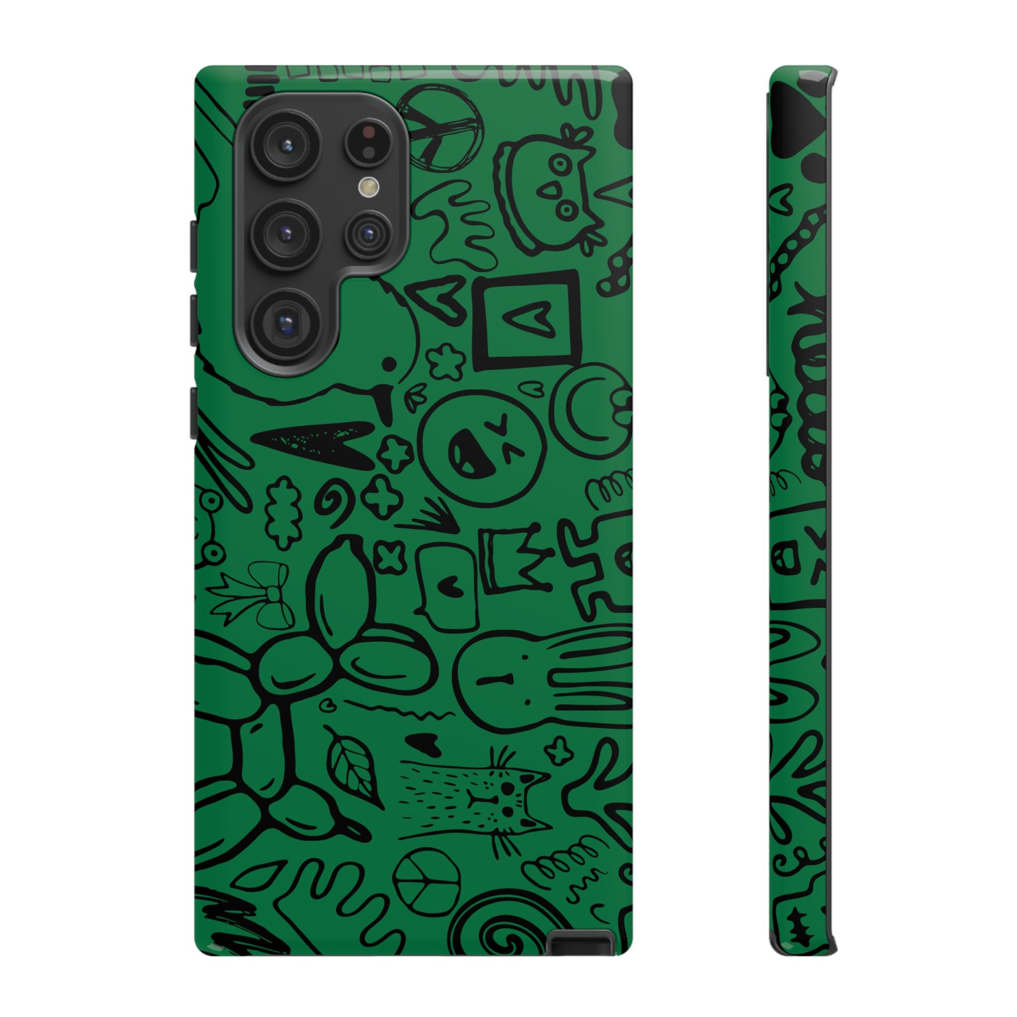 Playful Phone Case, Vibrant Green Tough Case, Quirky Graphic Design, Unique Gift for Kids, Fun Accessories, Christmas, Birthday