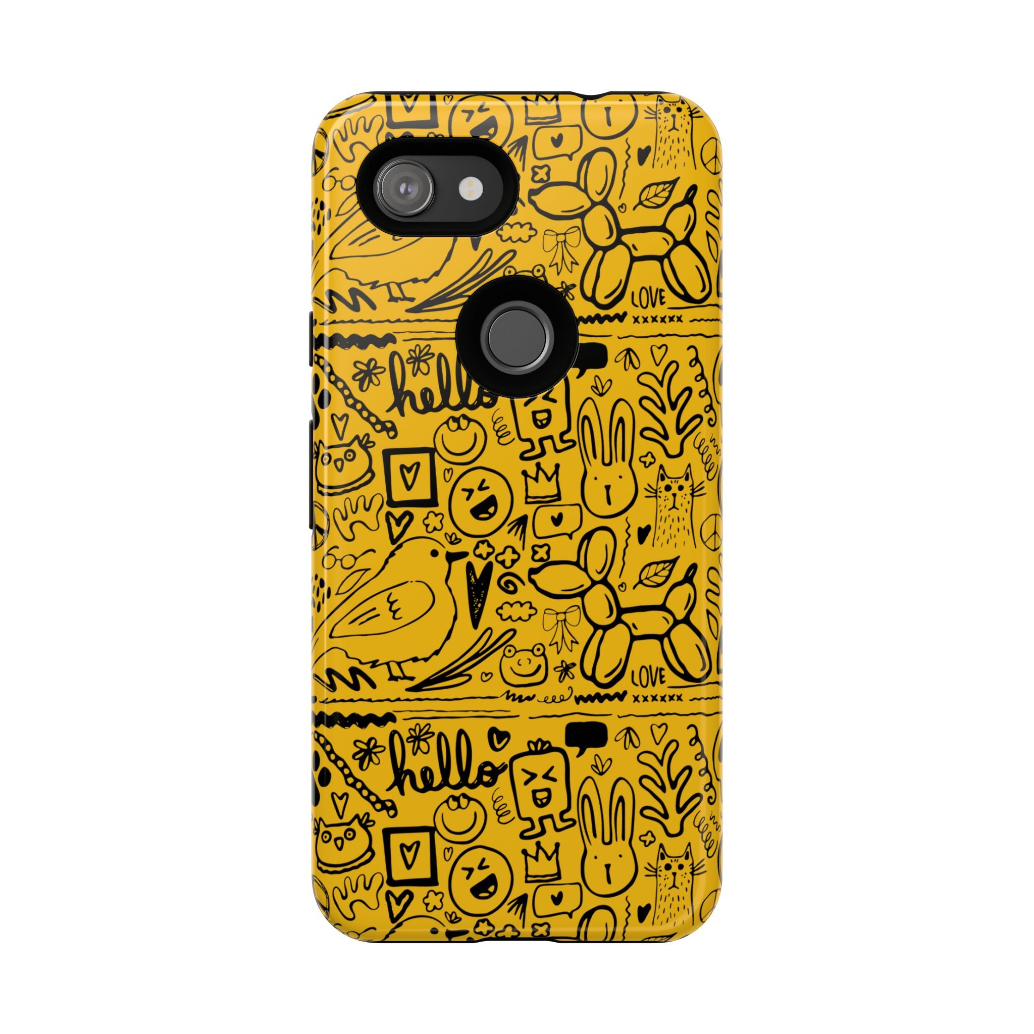 Vibrant Phone Case, Cute Yellow Floral iPhone Cover, Stylish Tough Case, Fun Phone Accessory, Perfect Gift for Teens