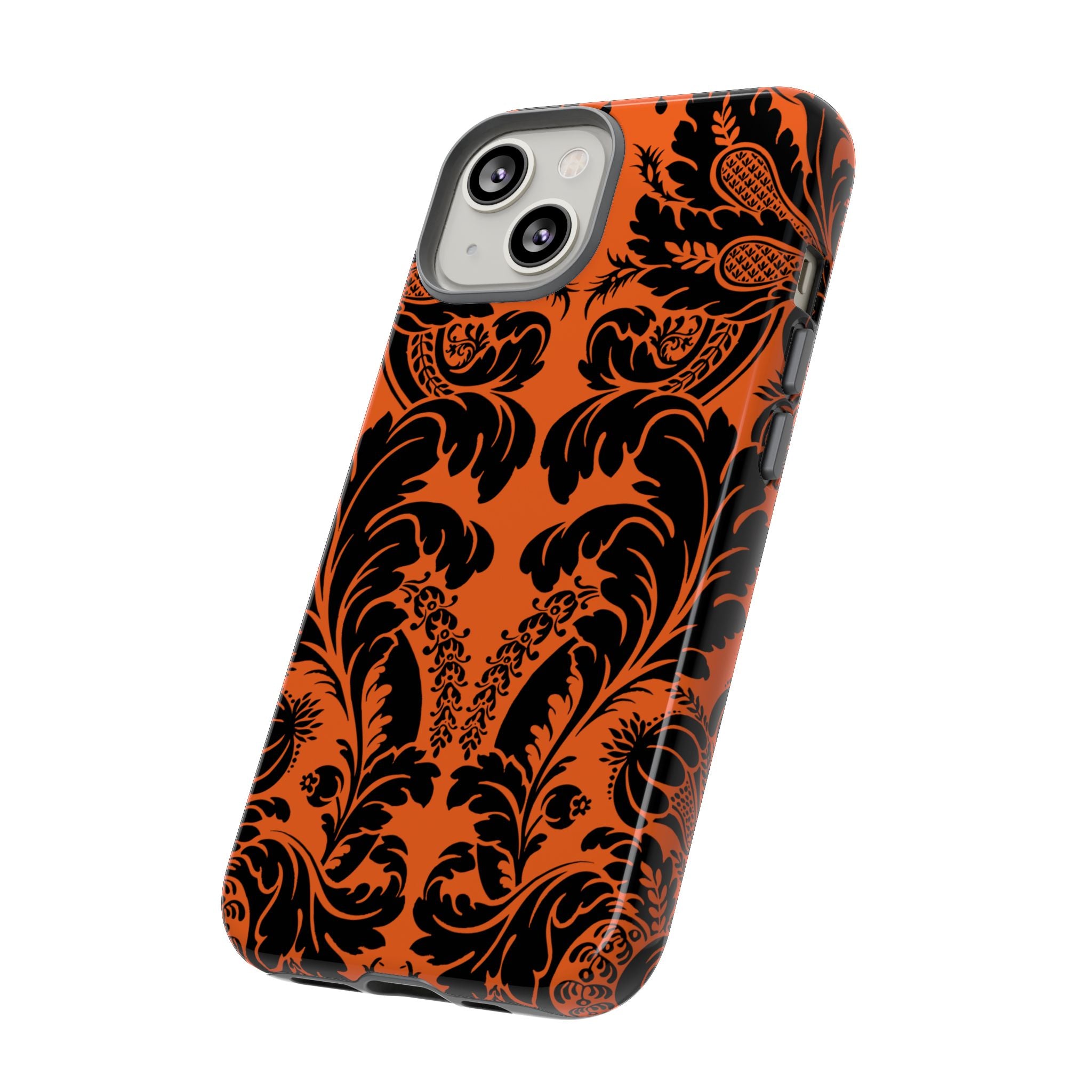 Elegant Phone Case with Orange Floral Design | Tough Cases, Smartphone Cover, Gift for Her, Floral Patterns, Stylish Accessories