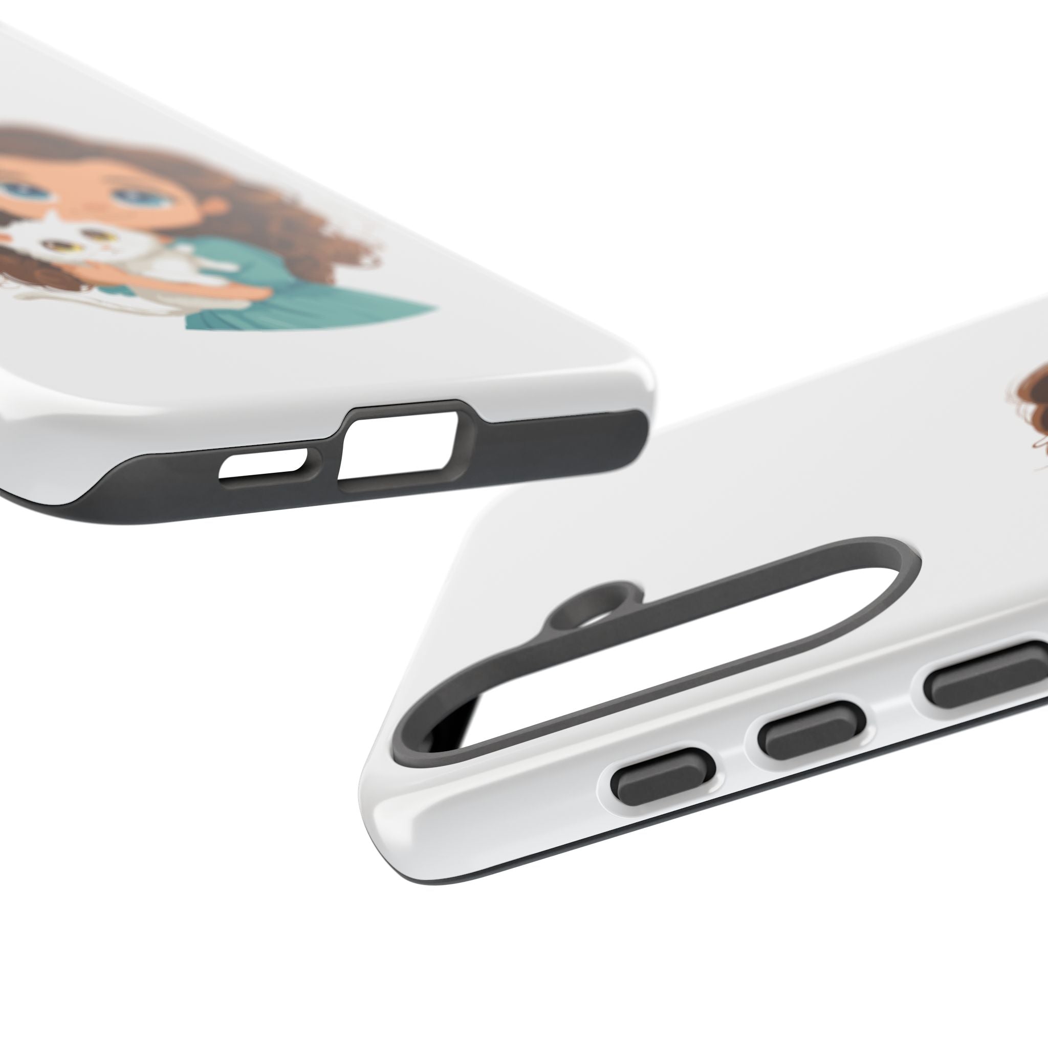 Cute Cat Lover Phone Case, Tough Phone Cover, Pet Lover Gift, Personalized Gift, Kids Phone Case, Animal Lover Accessories