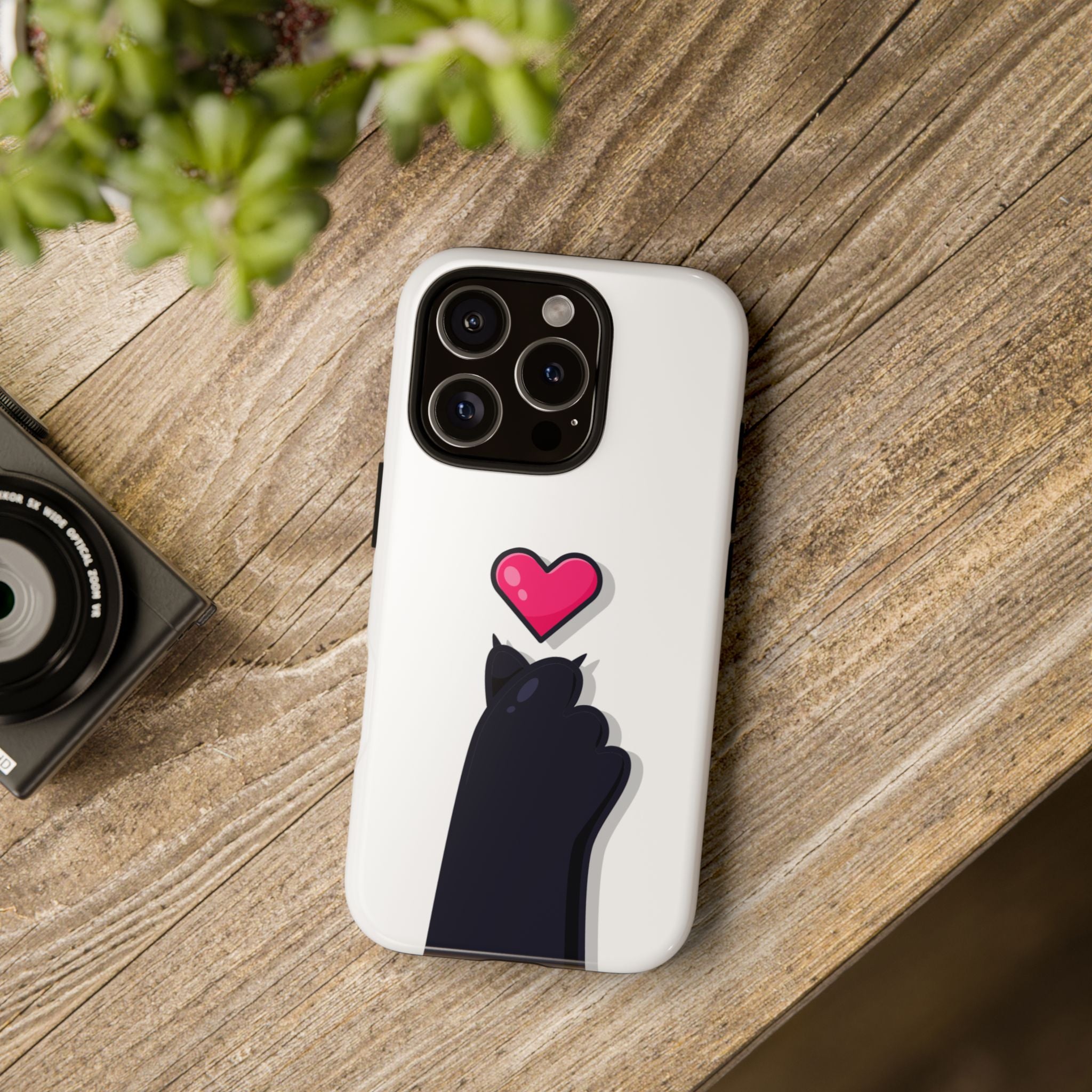 Cute Cat Love Phone Case, Tough Cell Phone Cover, Animal Lover Gifts, Pet Parent Accessories, Valentine's Day Essentials