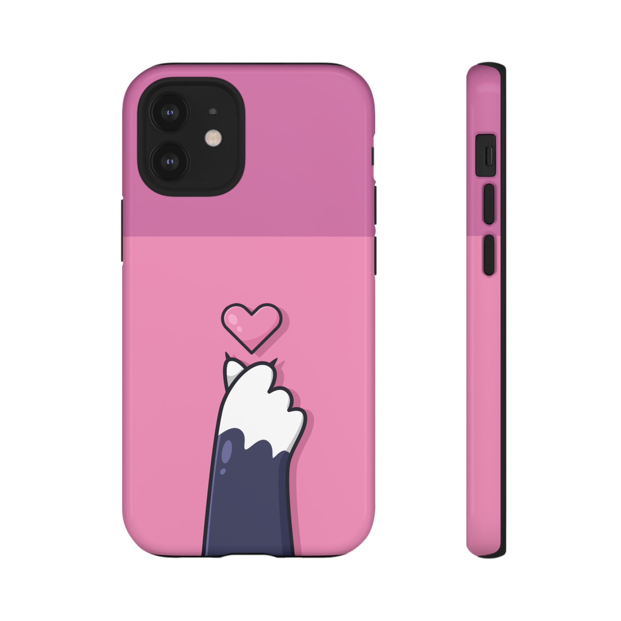 Cute Cat Paw Phone Case, Playful Pet Lover Gift, Animal Print Phone Cover, Heart Design Case, Fun Feminine Case, Kawaii Style