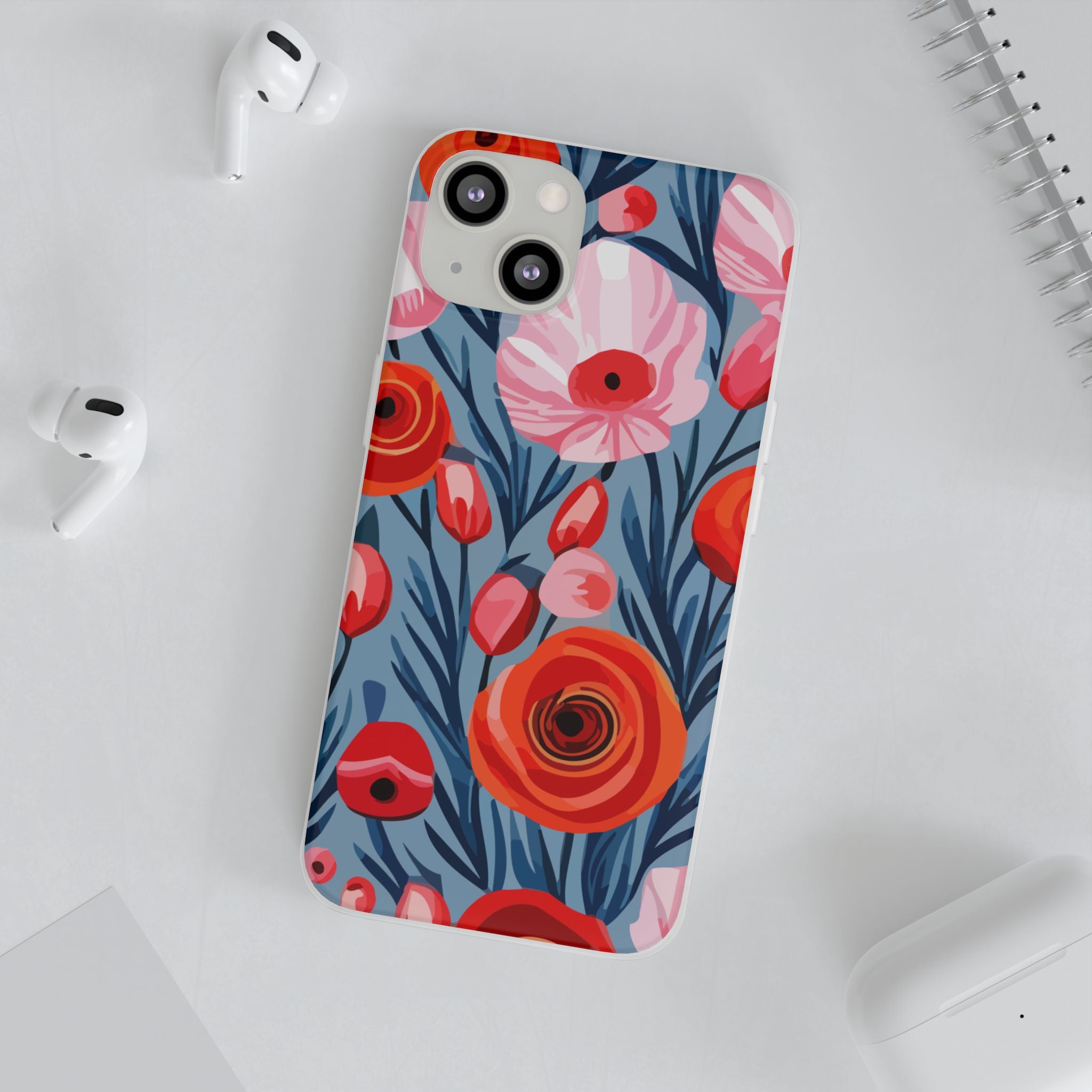 Beautiful Floral Flexi Cases for Phone, Stylish Protective Cover, Gift for Her, Phone Accessories, Floral Design