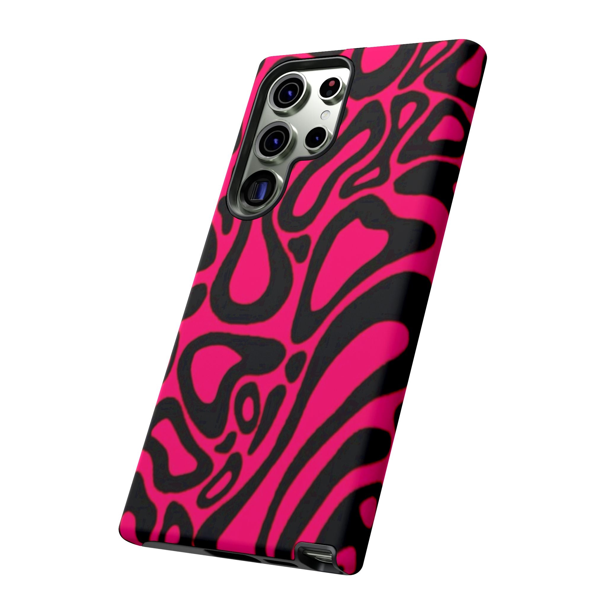 Bold Pink Patterned Phone Case, Stylish Tough Case, Trendy Accessory, Gift for Her, Tech Protection