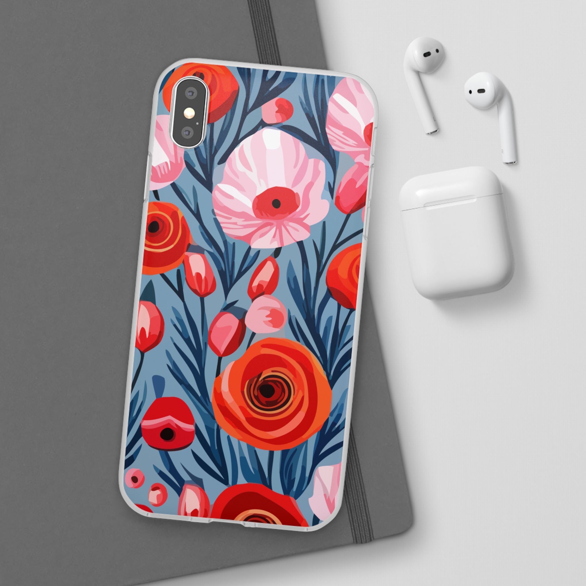 Beautiful Floral Flexi Cases for Phone, Stylish Protective Cover, Gift for Her, Phone Accessories, Floral Design