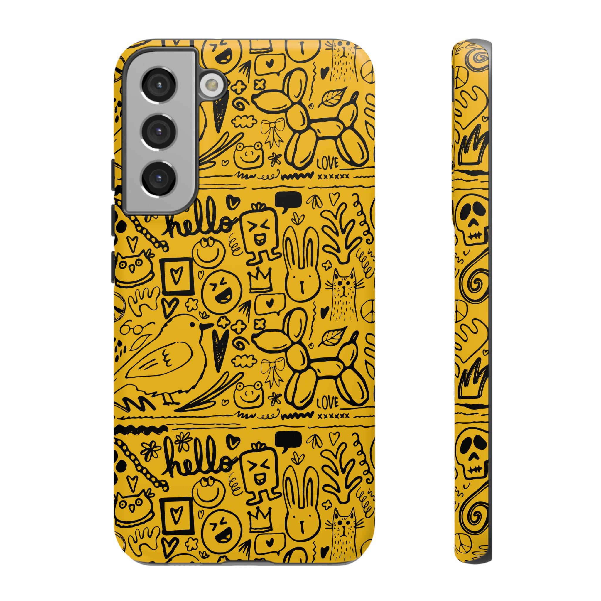 Vibrant Phone Case, Cute Yellow Floral iPhone Cover, Stylish Tough Case, Fun Phone Accessory, Perfect Gift for Teens