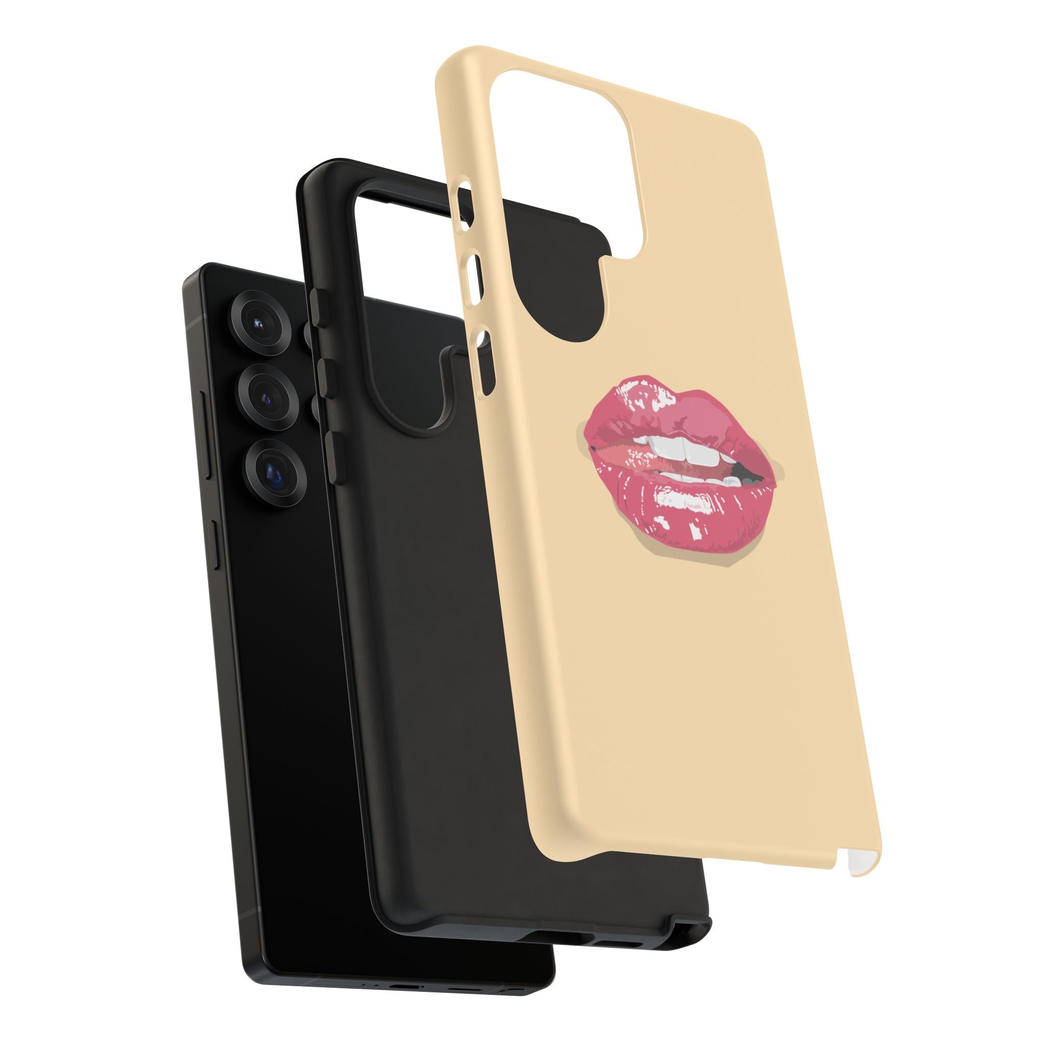 Stylish Phone Case with Lip Print, Trendy Mobile Cover, Fashion Accessory, Gift for Her, Cute Cell Phone Case