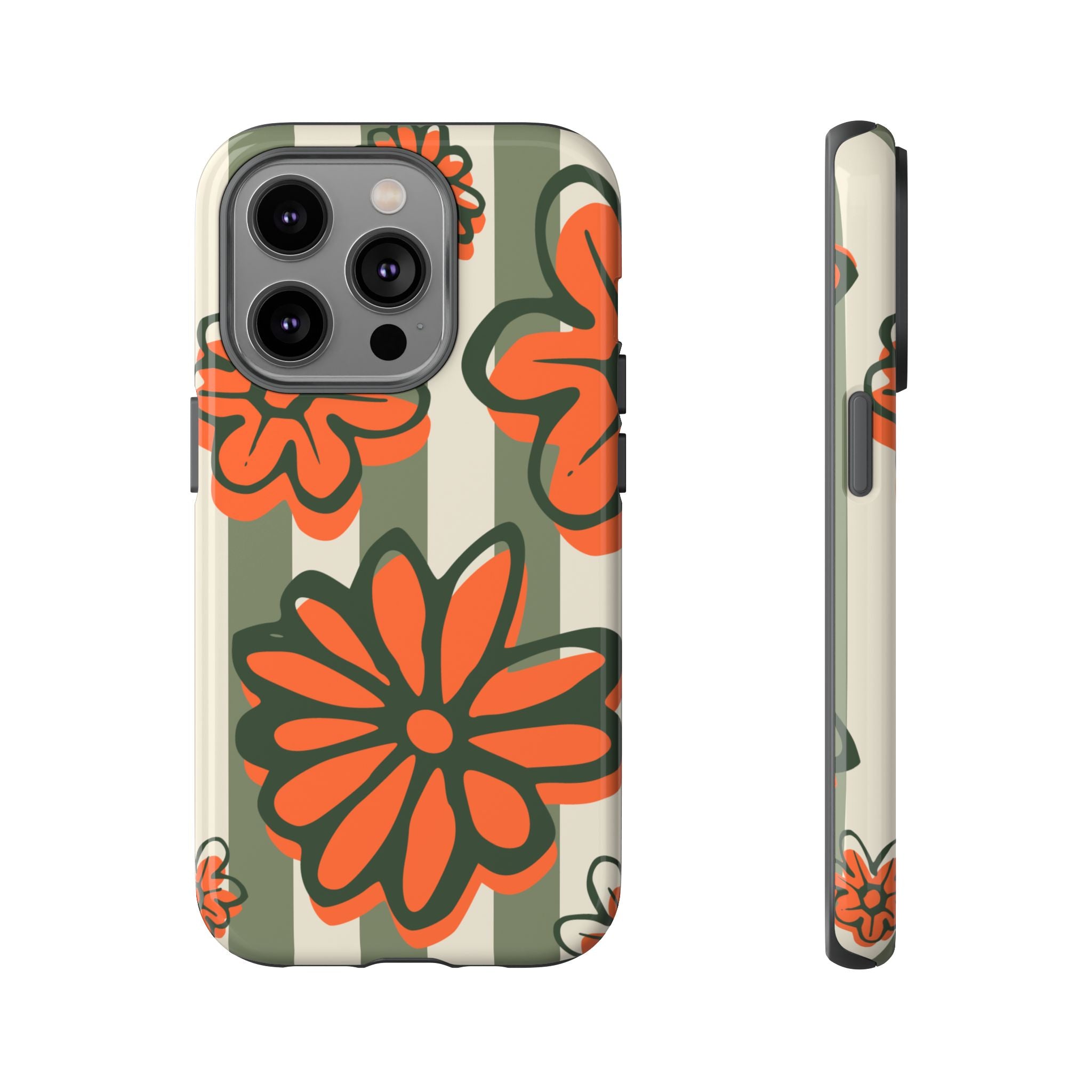 Floral Tough Phone Case - Trendy Protector for Pet Lovers, Super Cute Gift, Floral Design, Stylish Phone Cover, Unique Accessory