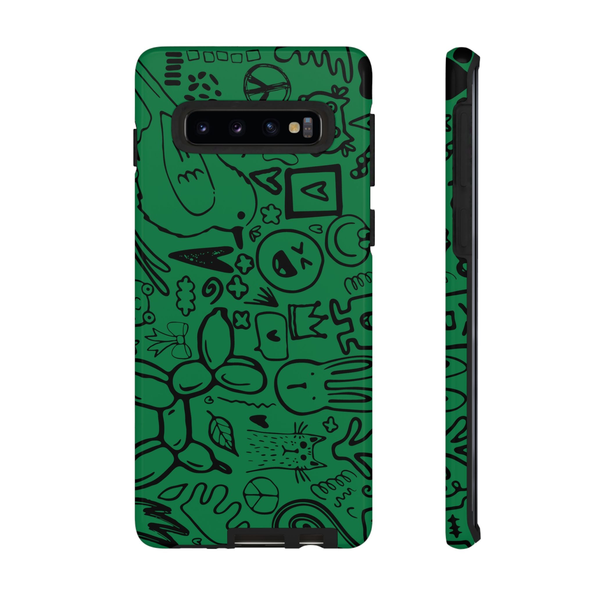 Playful Phone Case, Vibrant Green Tough Case, Quirky Graphic Design, Unique Gift for Kids, Fun Accessories, Christmas, Birthday