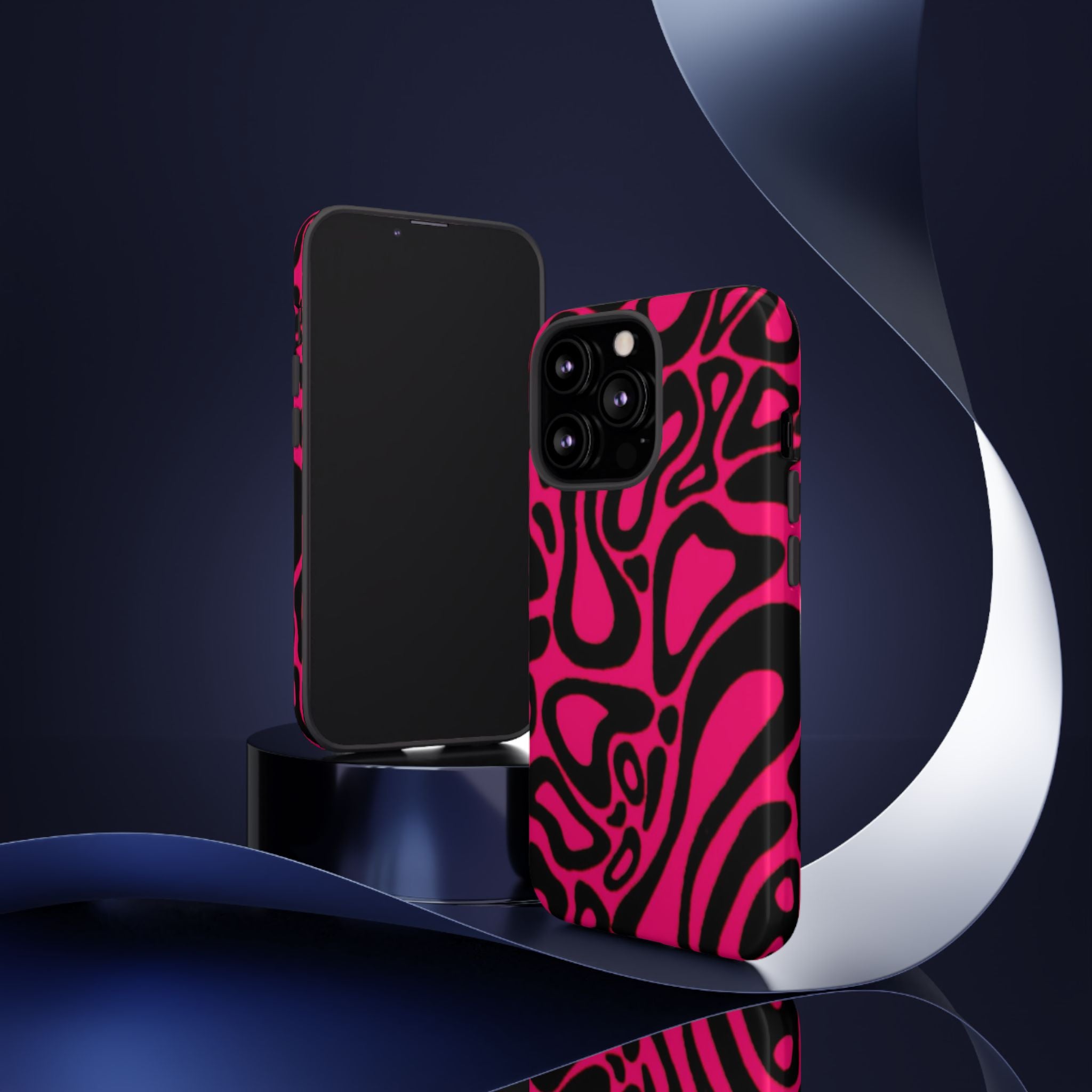 Bold Pink Patterned Phone Case, Stylish Tough Case, Trendy Accessory, Gift for Her, Tech Protection