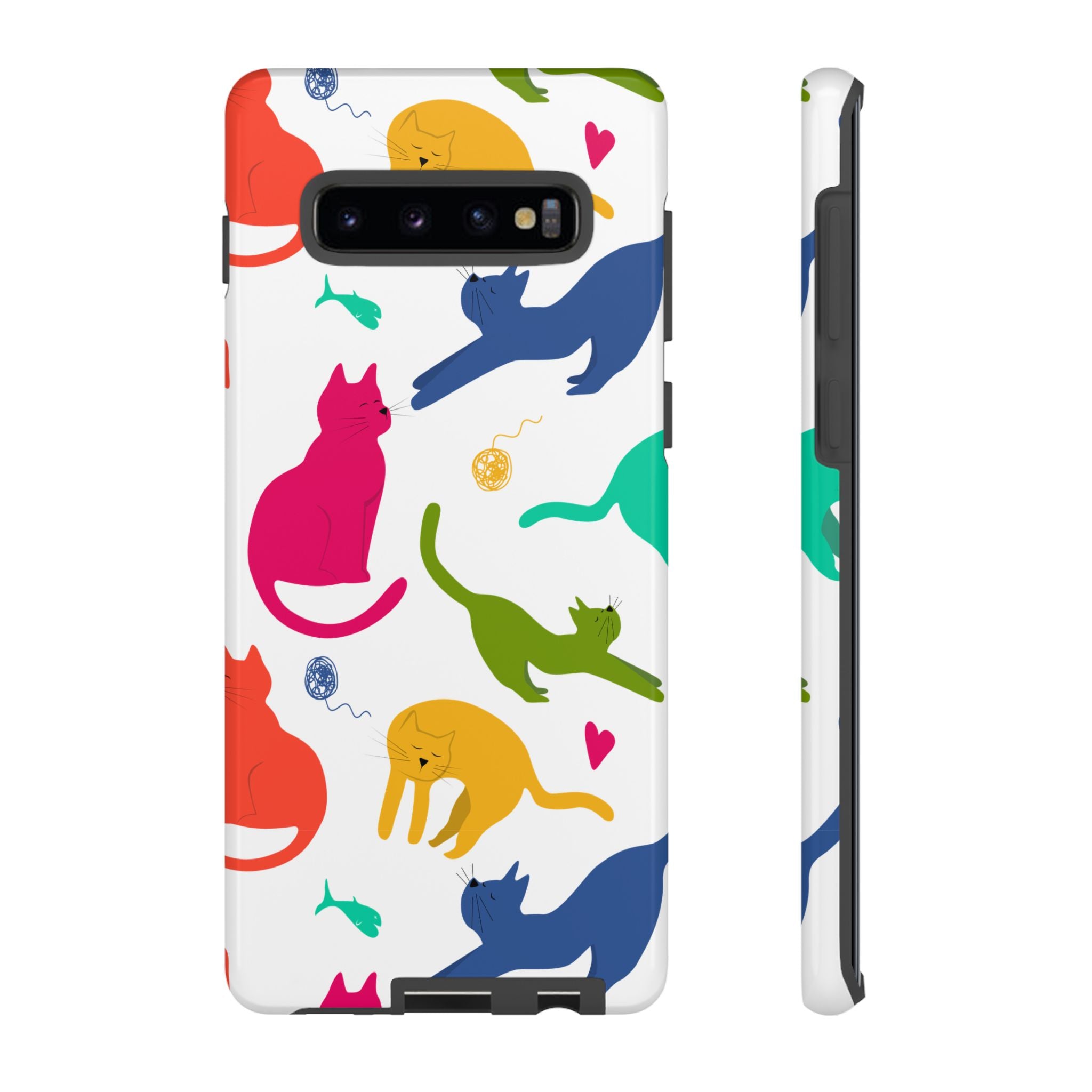 Colorful Cat Phone Case, Fun Pet Lover Gift, Tough Phone Cover, Cute Cat Accessories, Animal Theme Decor