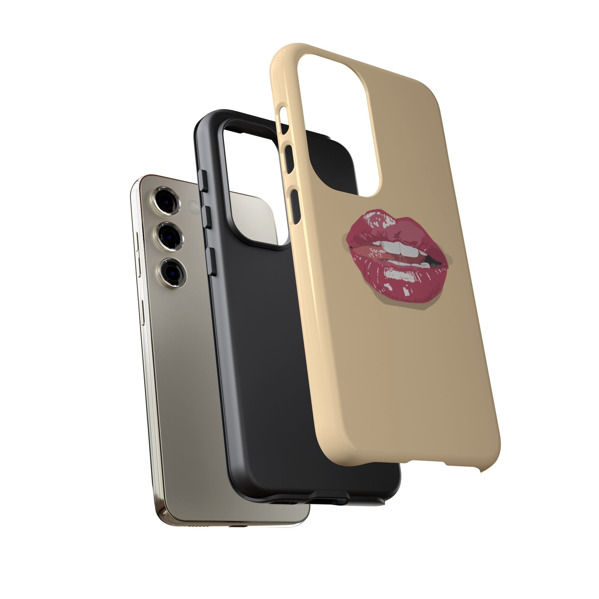 Stylish Phone Case with Lip Print, Trendy Mobile Cover, Fashion Accessory, Gift for Her, Cute Cell Phone Case