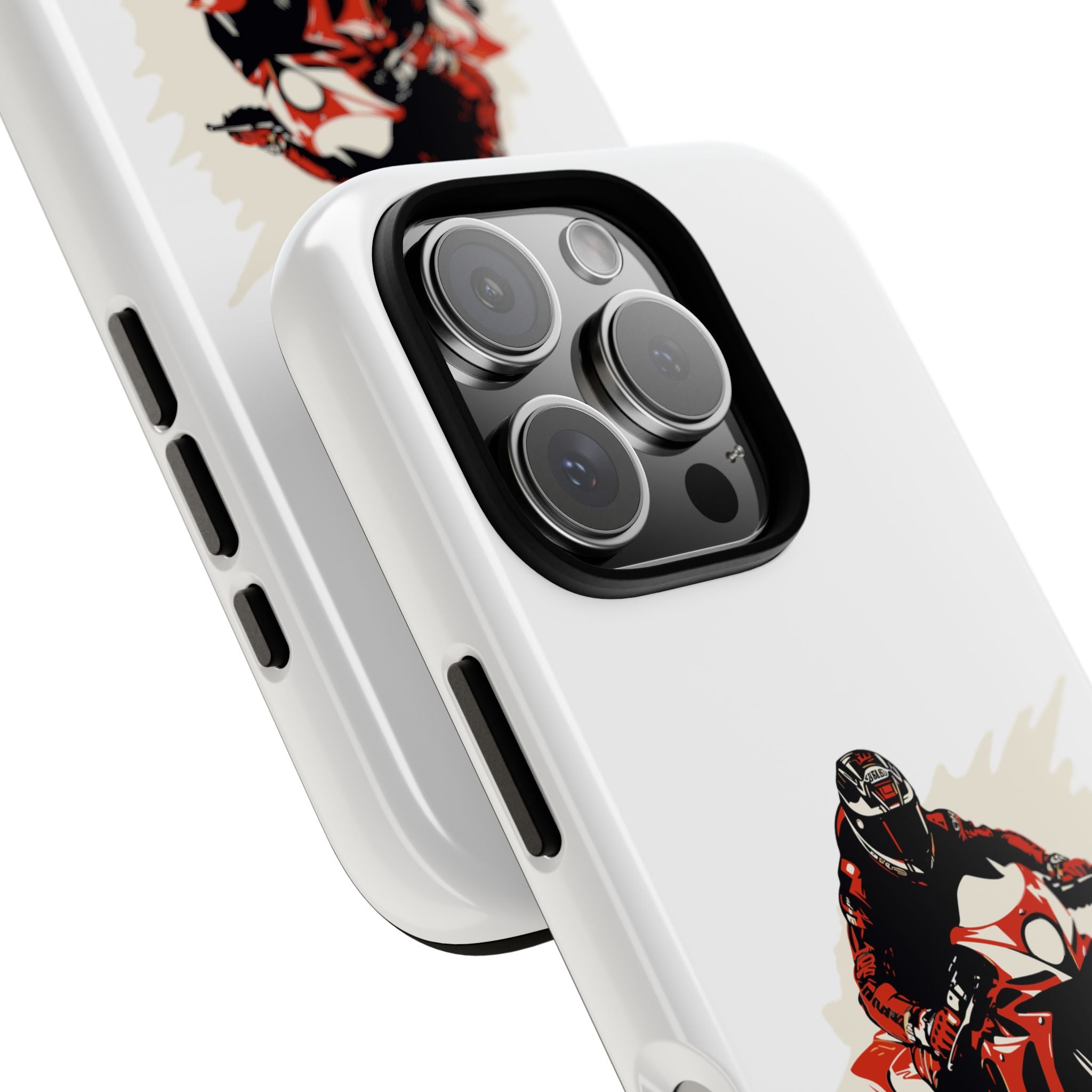 Motorcycle Phone Case, Tough Cases for Riders, Biker Accessory, Gifts for Motorcyclists, Red Bike Design