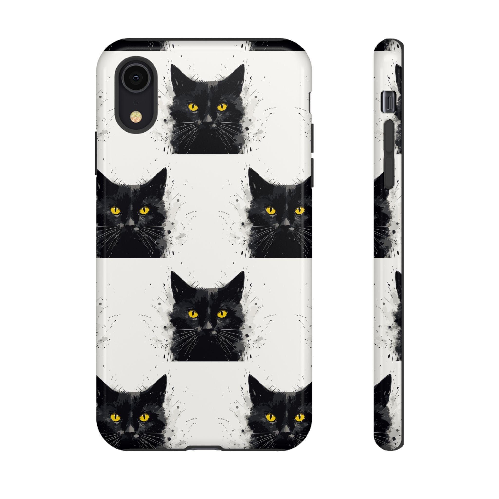 Black Cat Phone Case, Tough Cases, Cat Lover Gift, Unique Design, Halloween, Animal Accessories, Custom Phone Cover