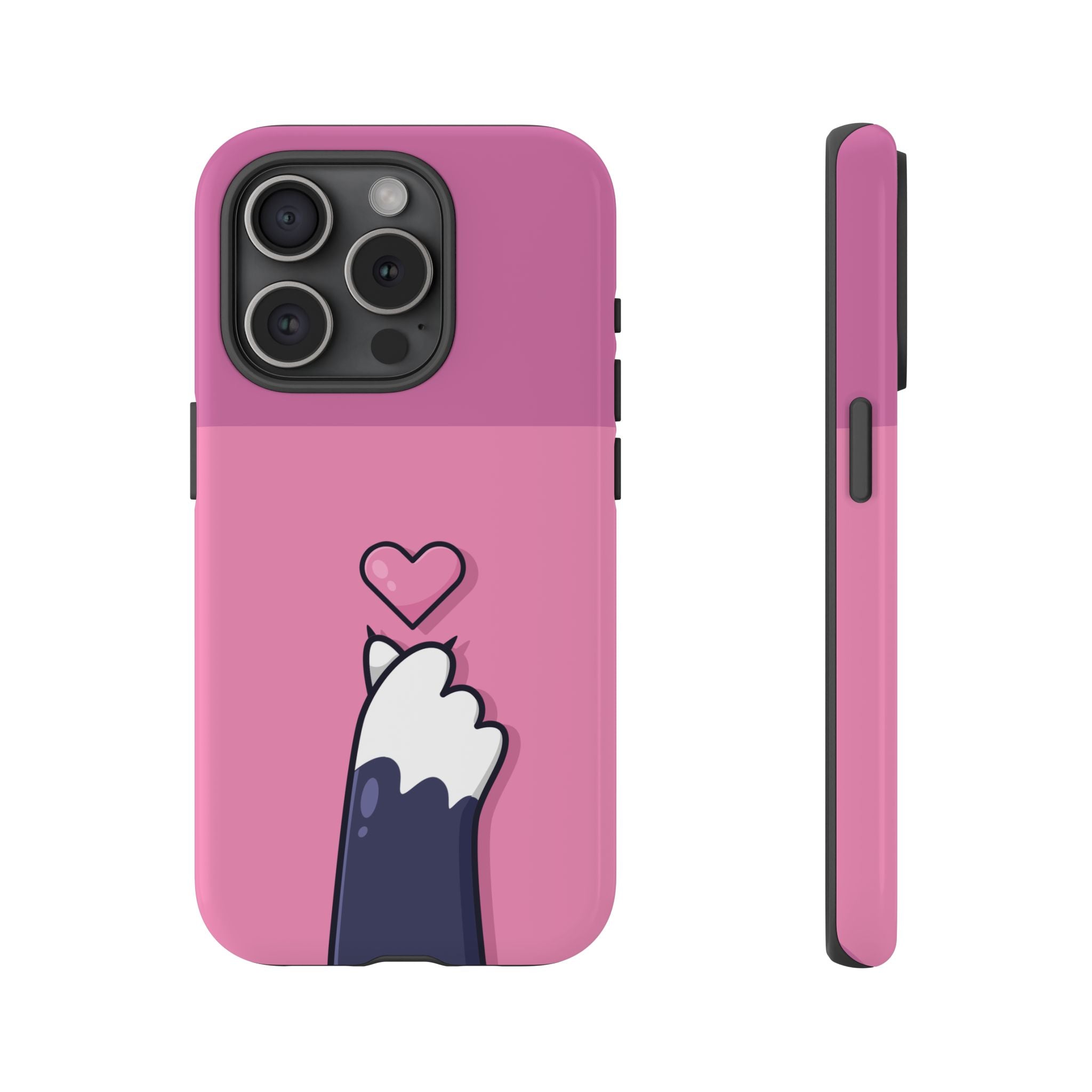 Cute Cat Paw Phone Case, Playful Pet Lover Gift, Animal Print Phone Cover, Heart Design Case, Fun Feminine Case, Kawaii Style