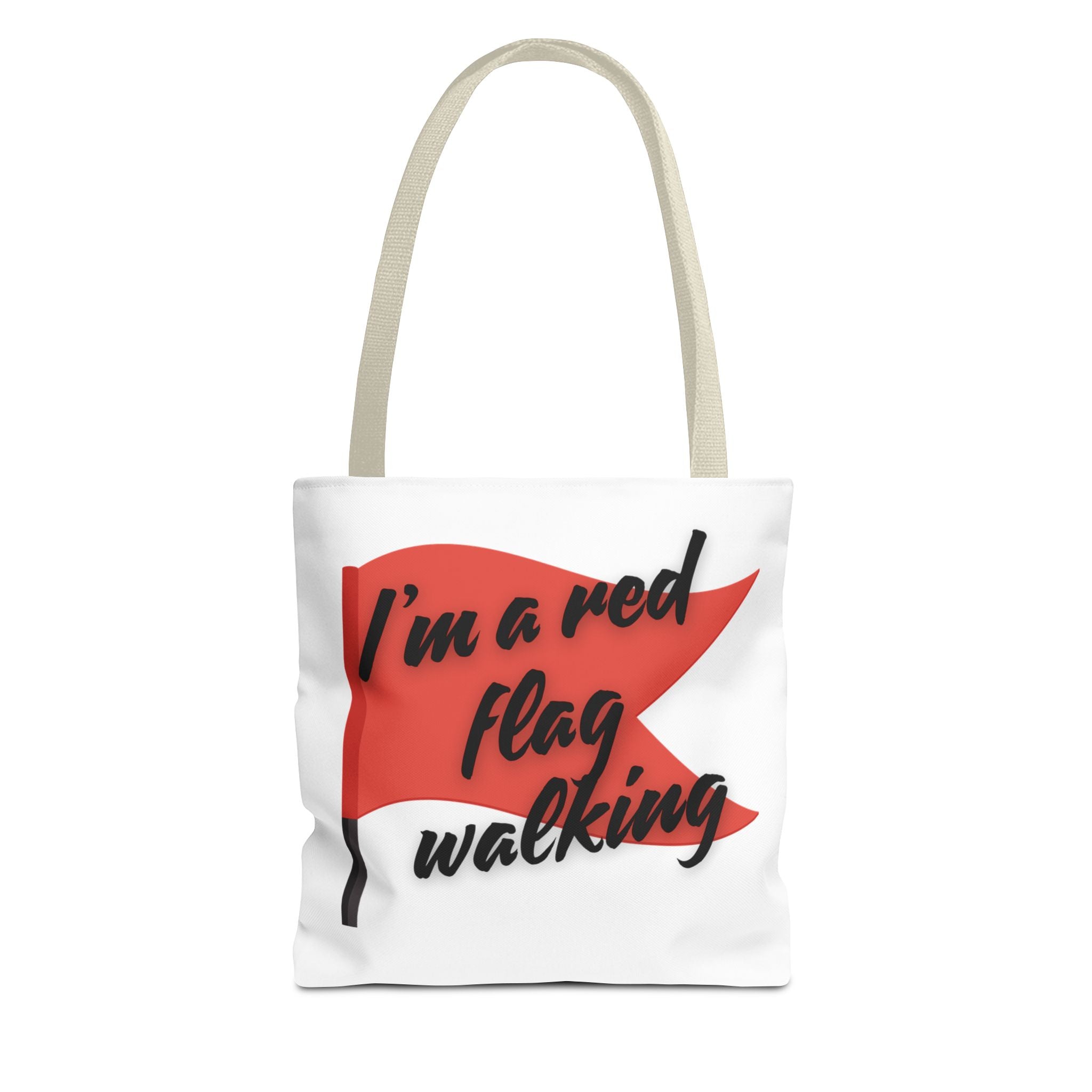 Red Flag Tote Bag, Fun Gift for Friends, Perfect for Beach Days, Casual Shopping, and Everyday Use